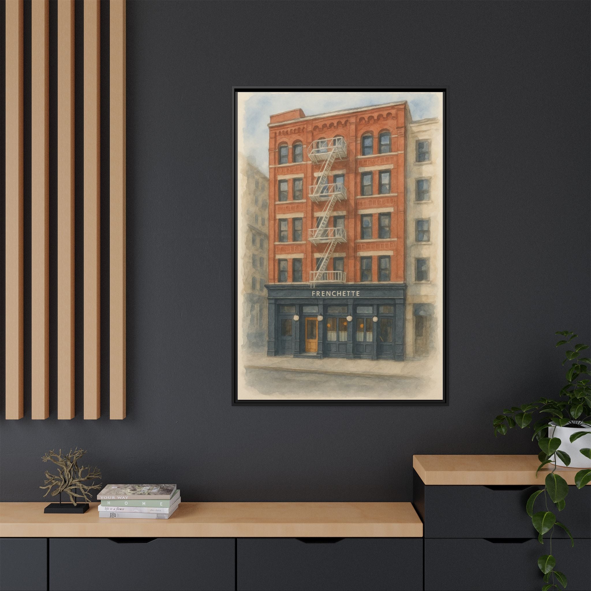 Frenchette Restaurant — Restaurant Print | Matte Canvas + Wooden Frame