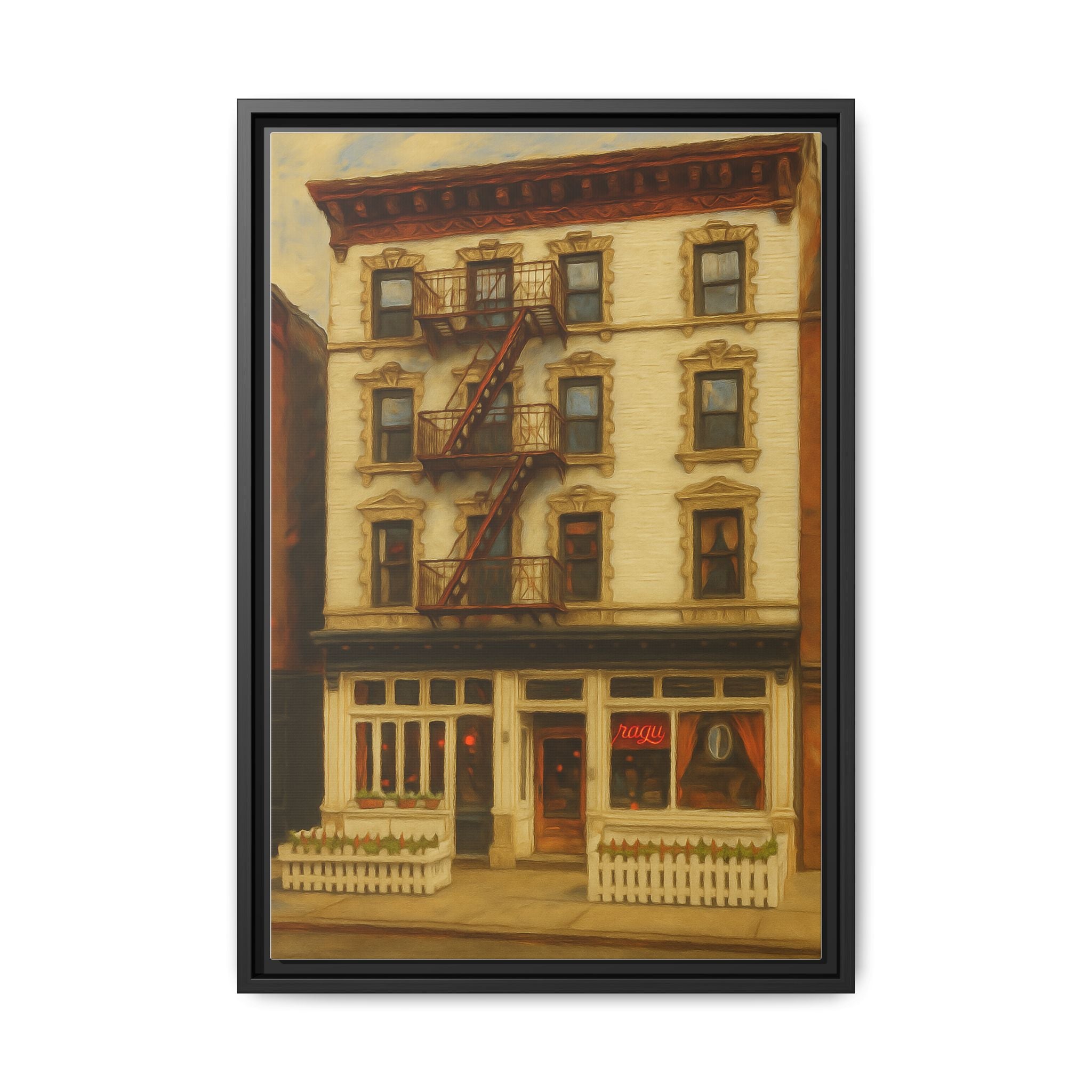 Frank — Restaurant Print | Matte Canvas + Wooden Frame