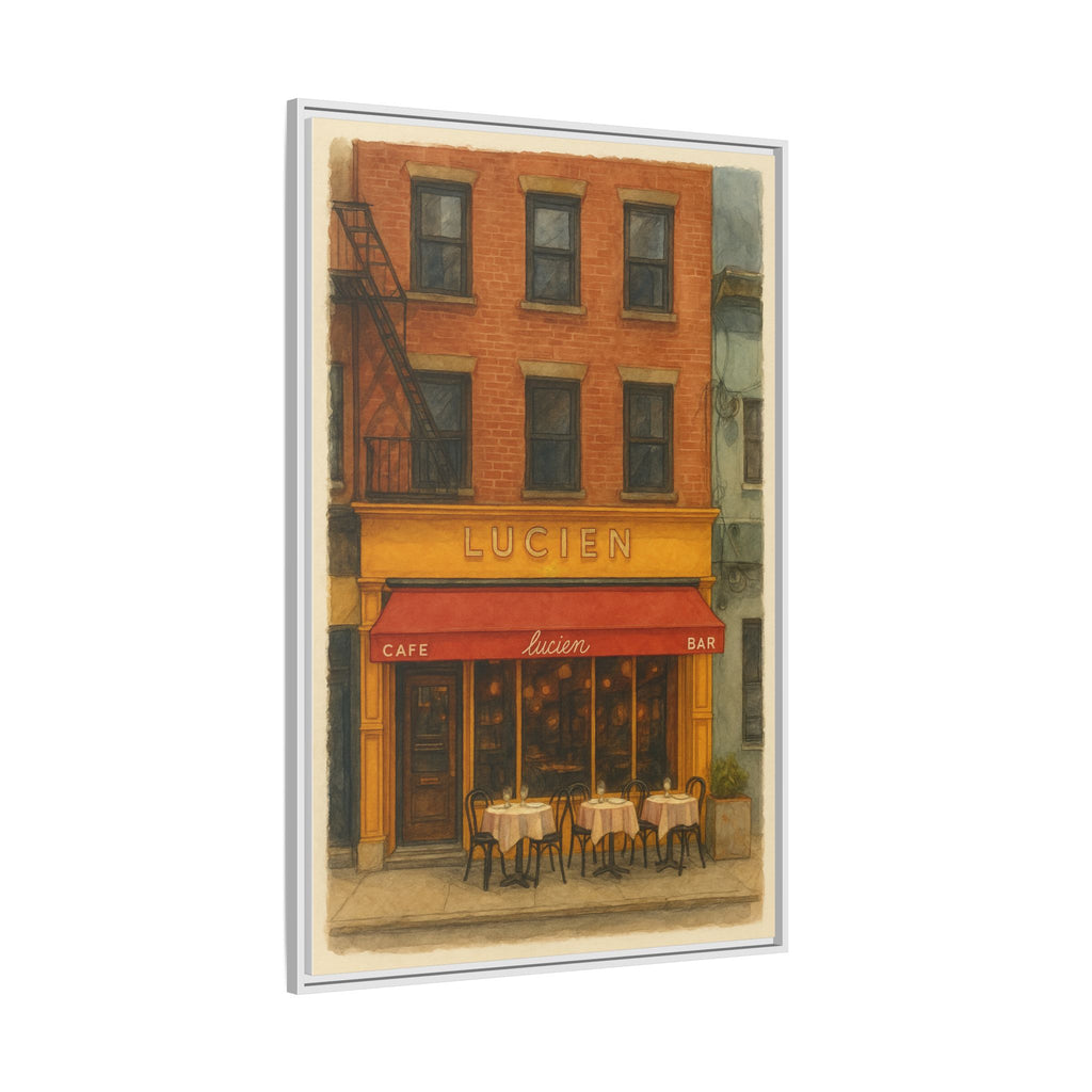 Lucien Restaurant — Restaurant Print | Matte Canvas + Wooden Frame
