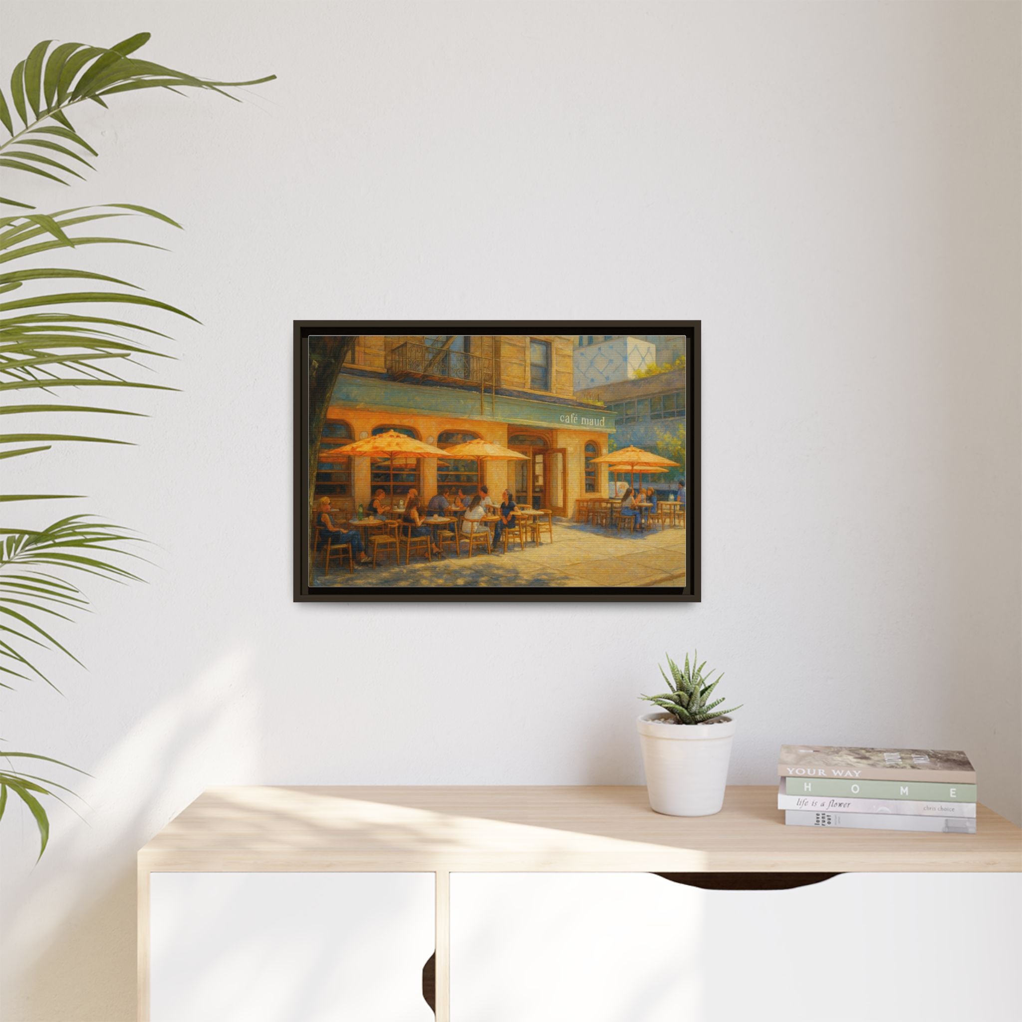 Café Maud — Restaurant Print | Matte Canvas + Wooden Frame