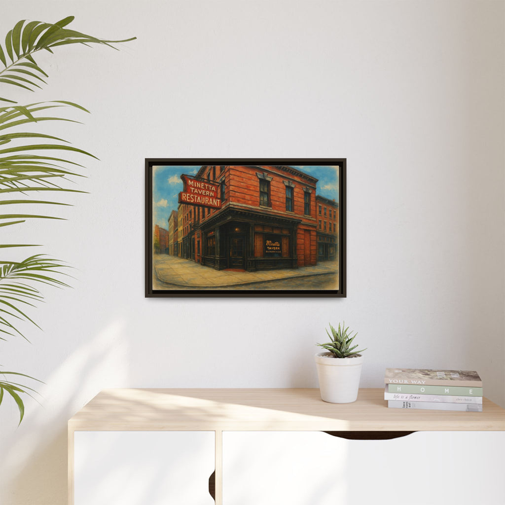 Minetta Tavern — Restaurant Print | Matte Canvas + Wooden Frame