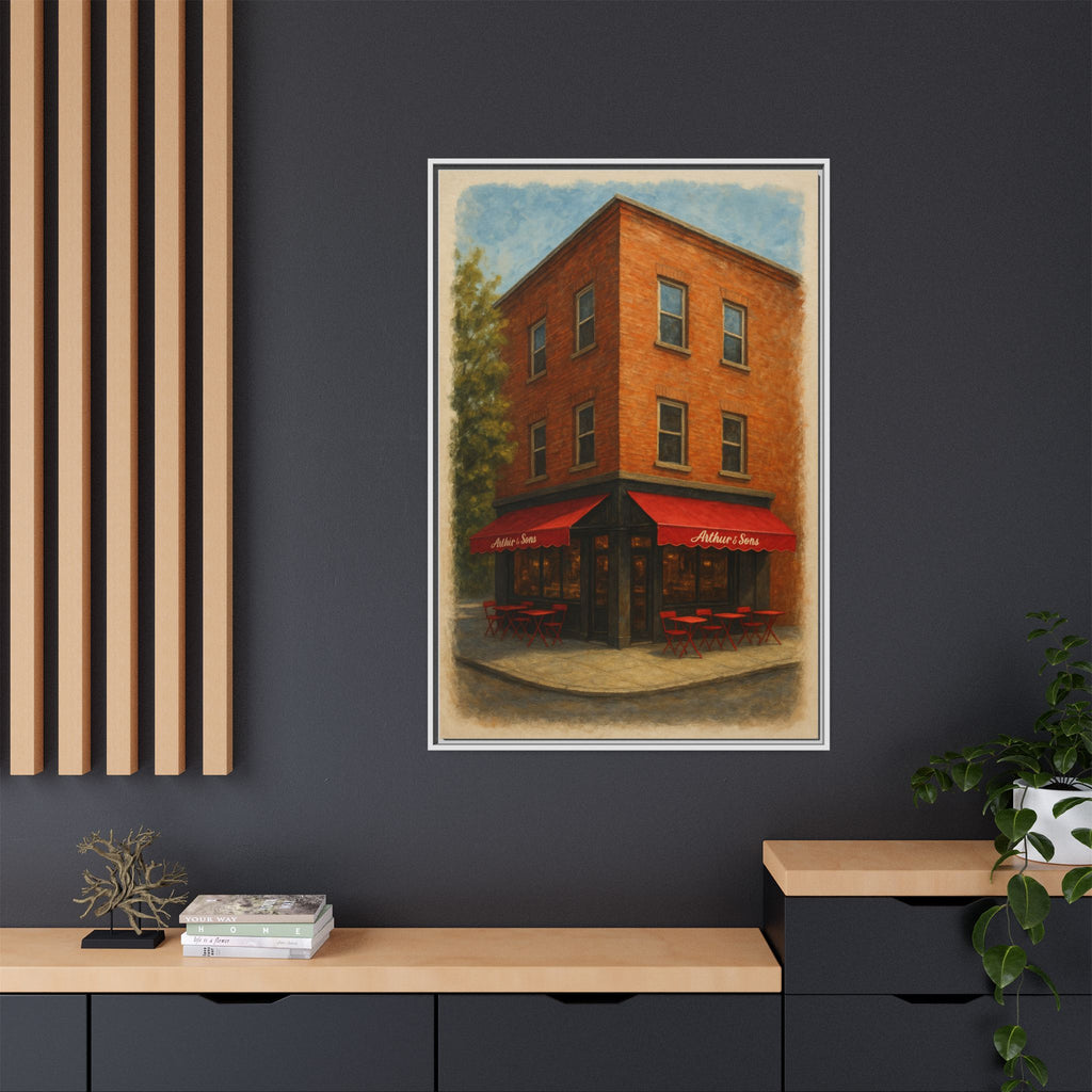 Arthur and Sons — Restaurant Print | Matte Canvas + Wooden Frame