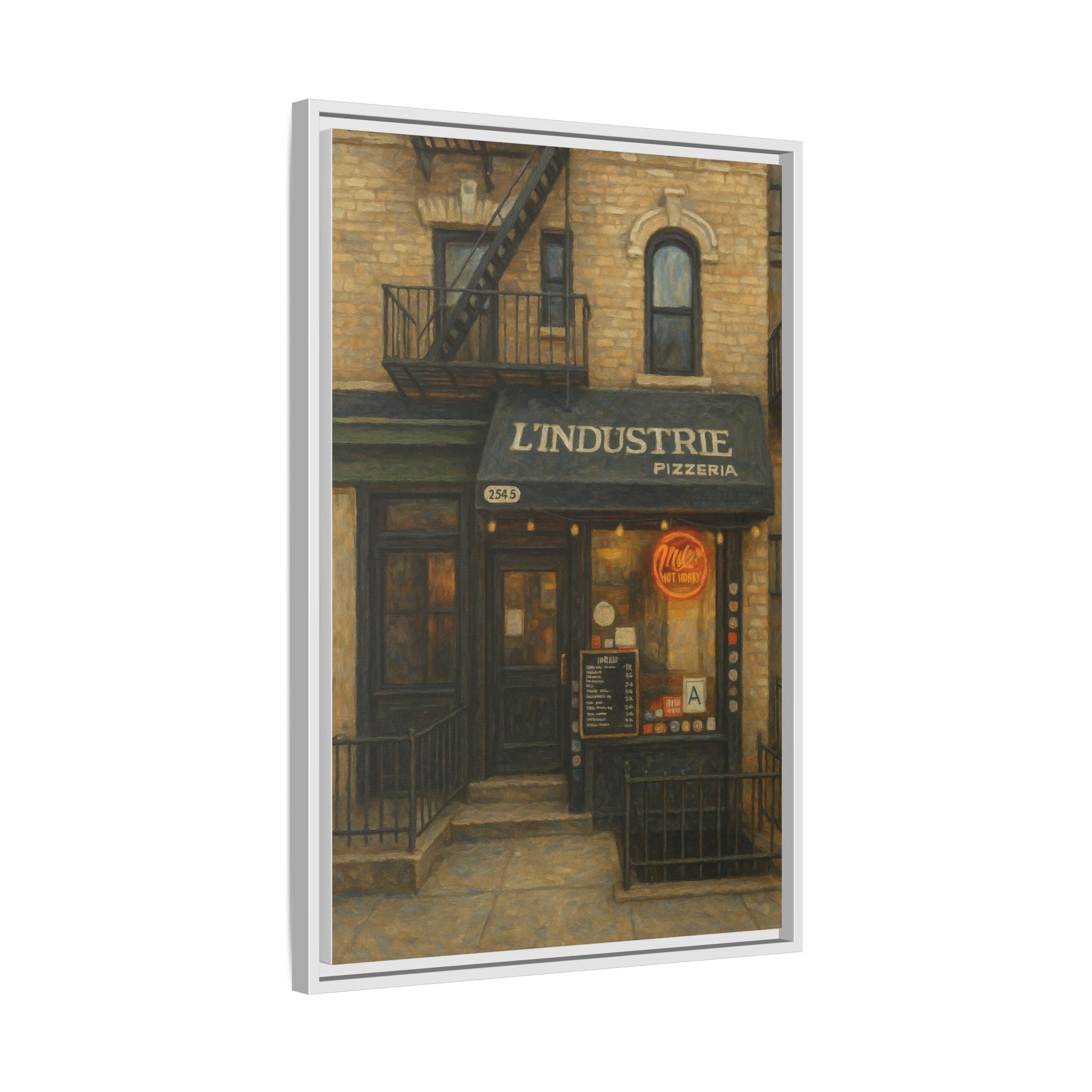 L'Industrie Pizza — Restaurant Print | Matte Canvas + Wooden Frame