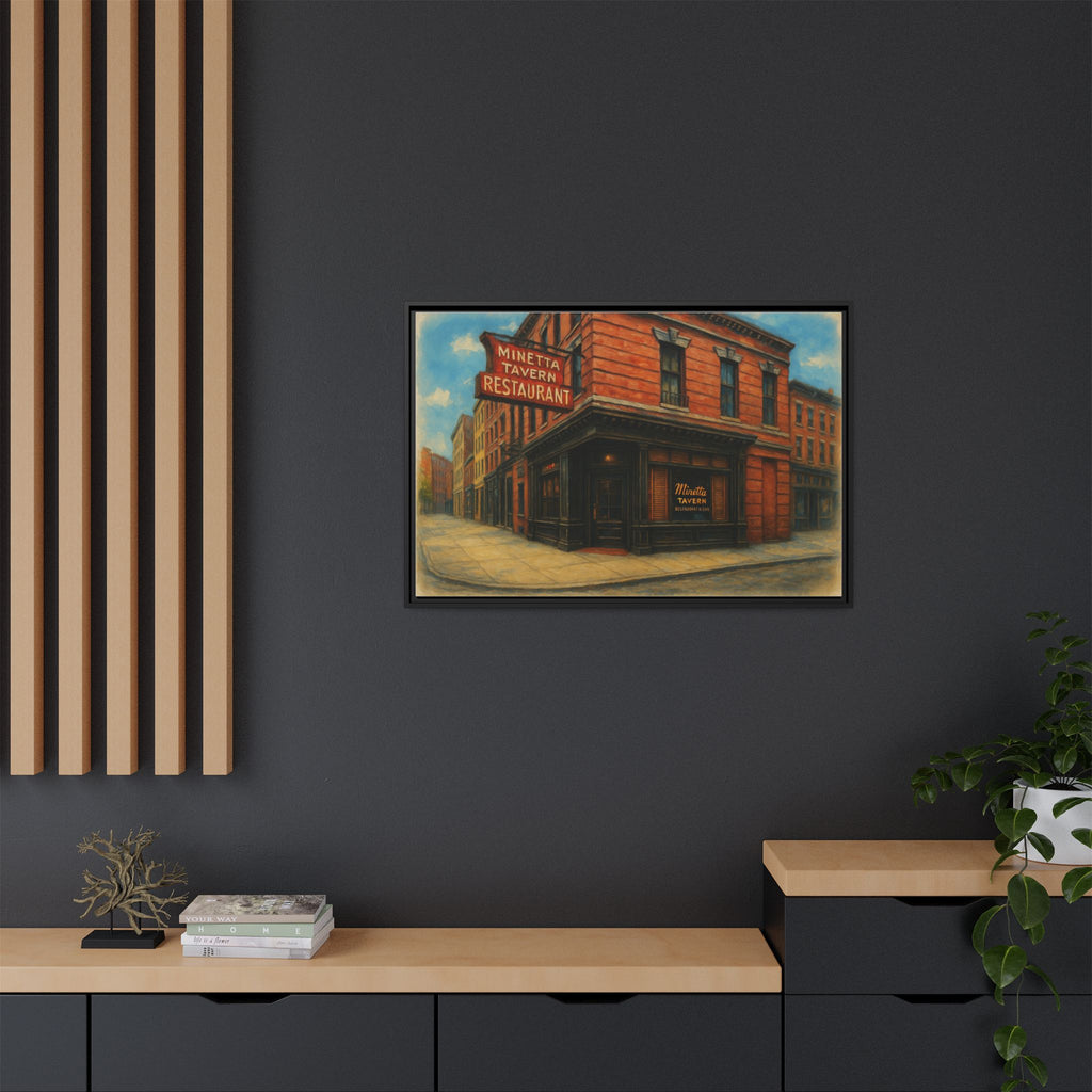 Minetta Tavern — Restaurant Print | Matte Canvas + Wooden Frame