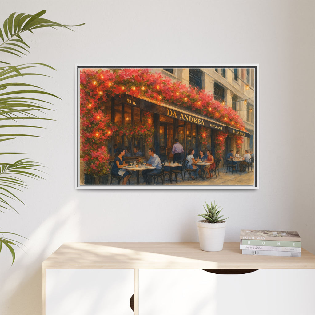 Da Andrea — Restaurant Print | Matte Canvas + Wooden Frame