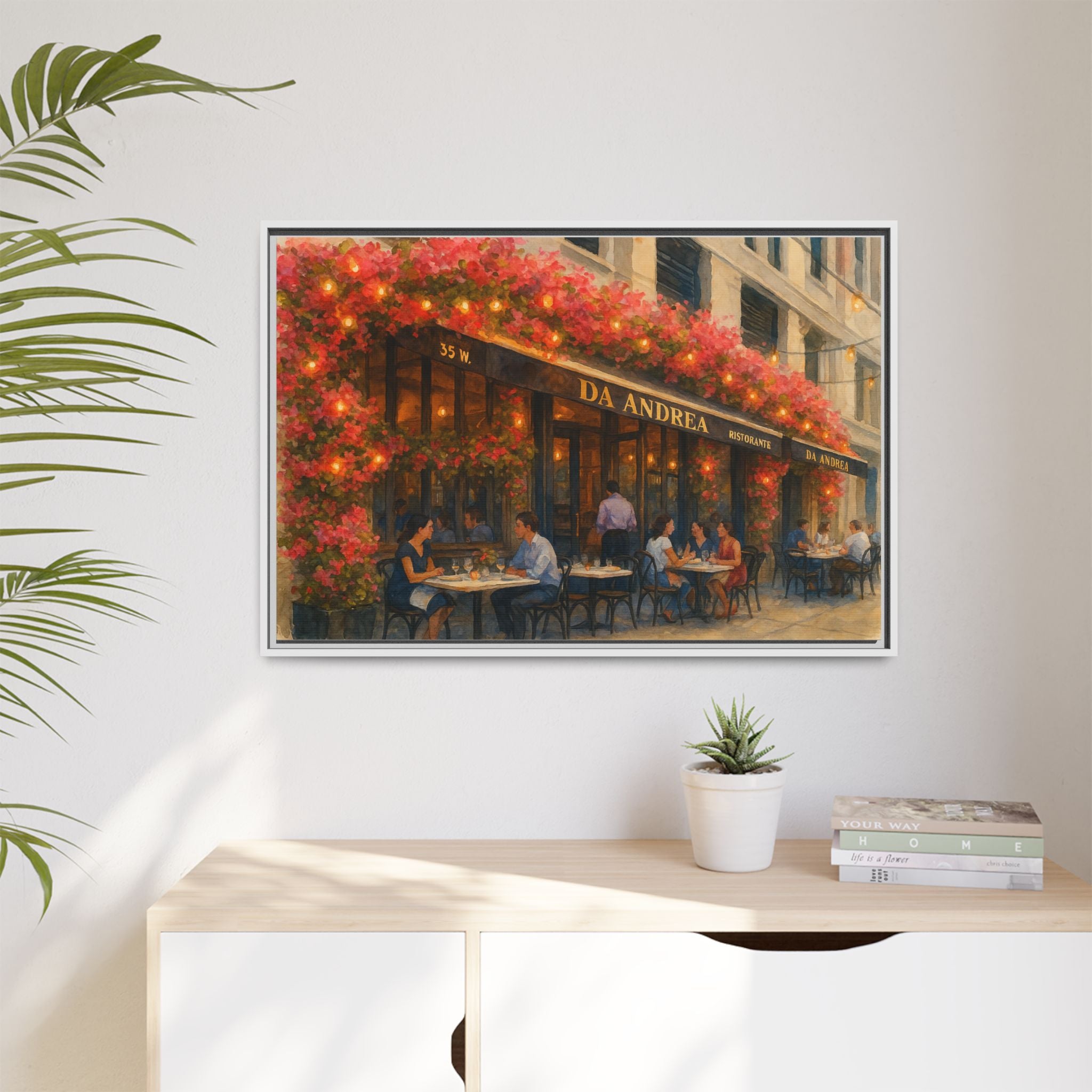 Da Andrea — Restaurant Print | Matte Canvas + Wooden Frame