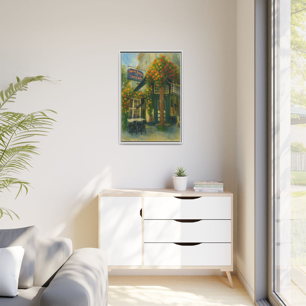 White Horse Tavern — Restaurant Print | Matte Canvas + Wooden Frame