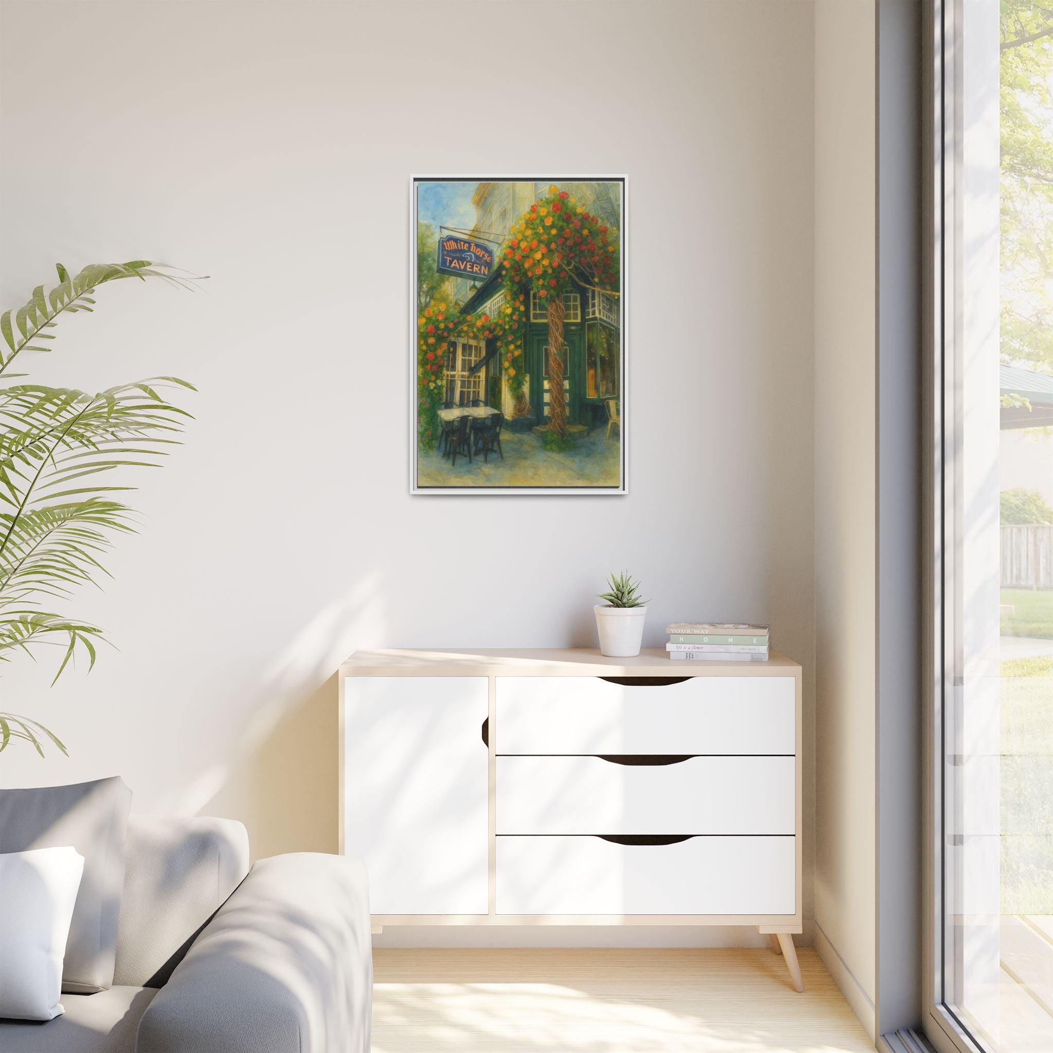 White Horse Tavern — Restaurant Print | Matte Canvas + Wooden Frame