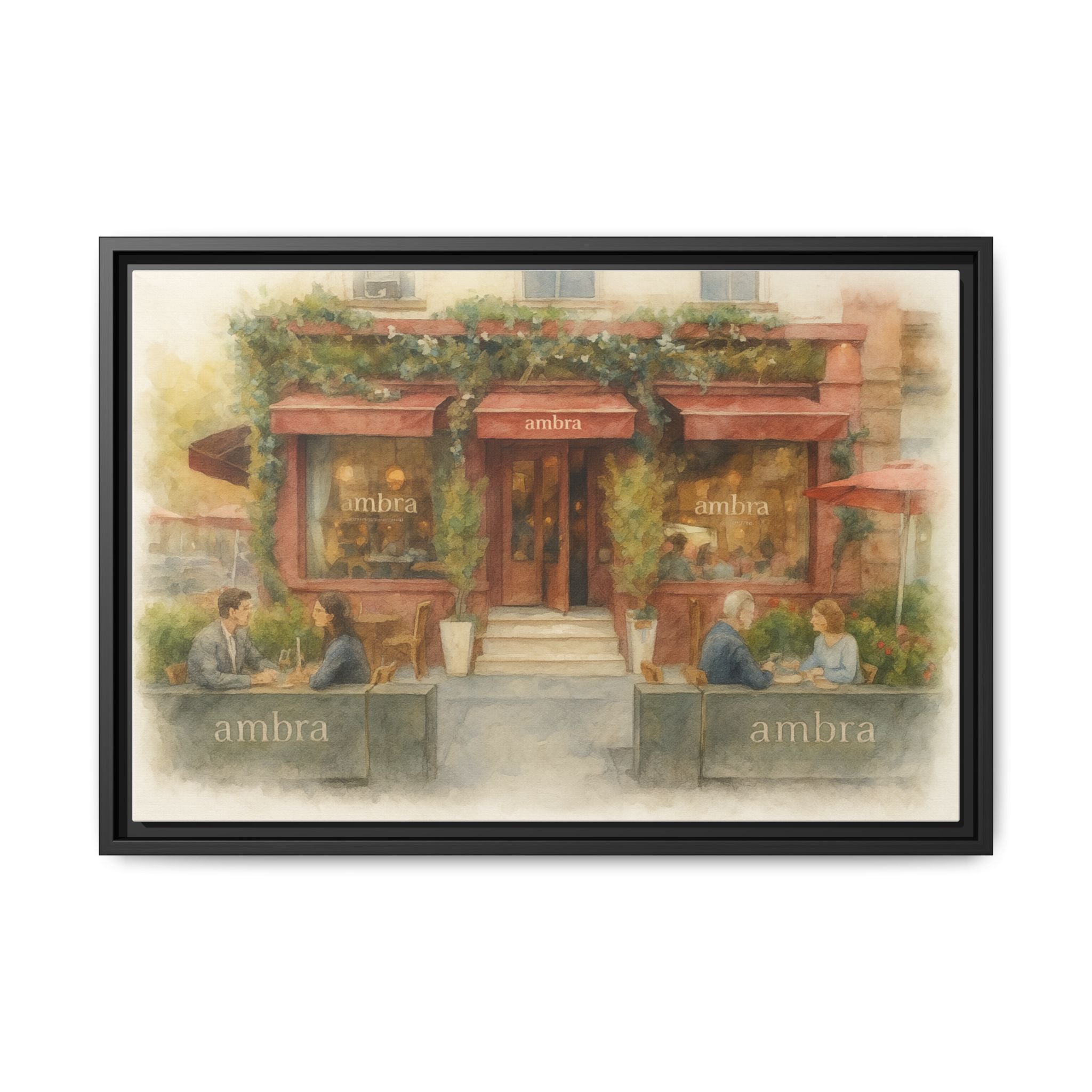 Ambra  — Restaurant Print | Matte Canvas + Wooden Frame