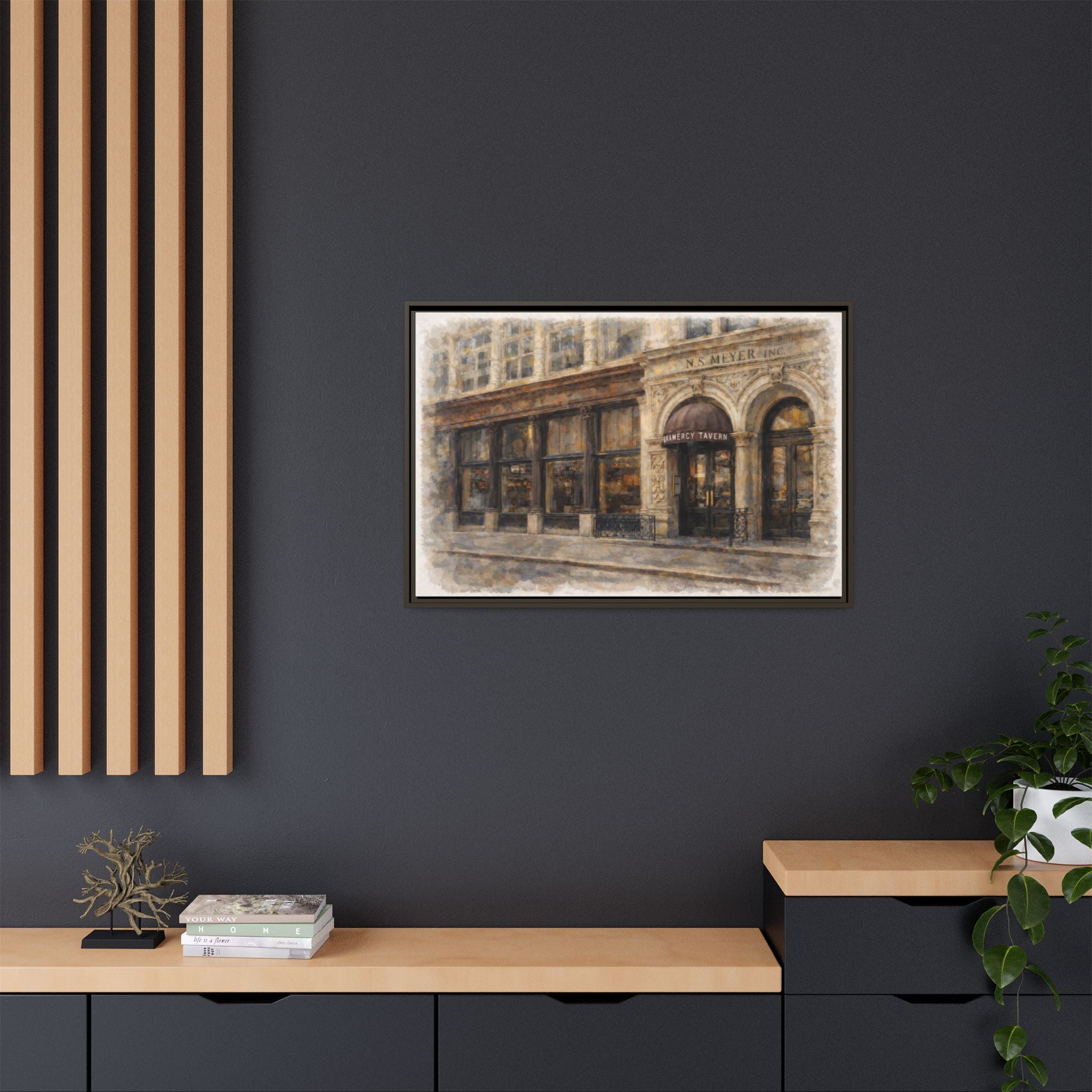 Gramercy Tavern — Restaurant Print | Matte Canvas + Wooden Frame