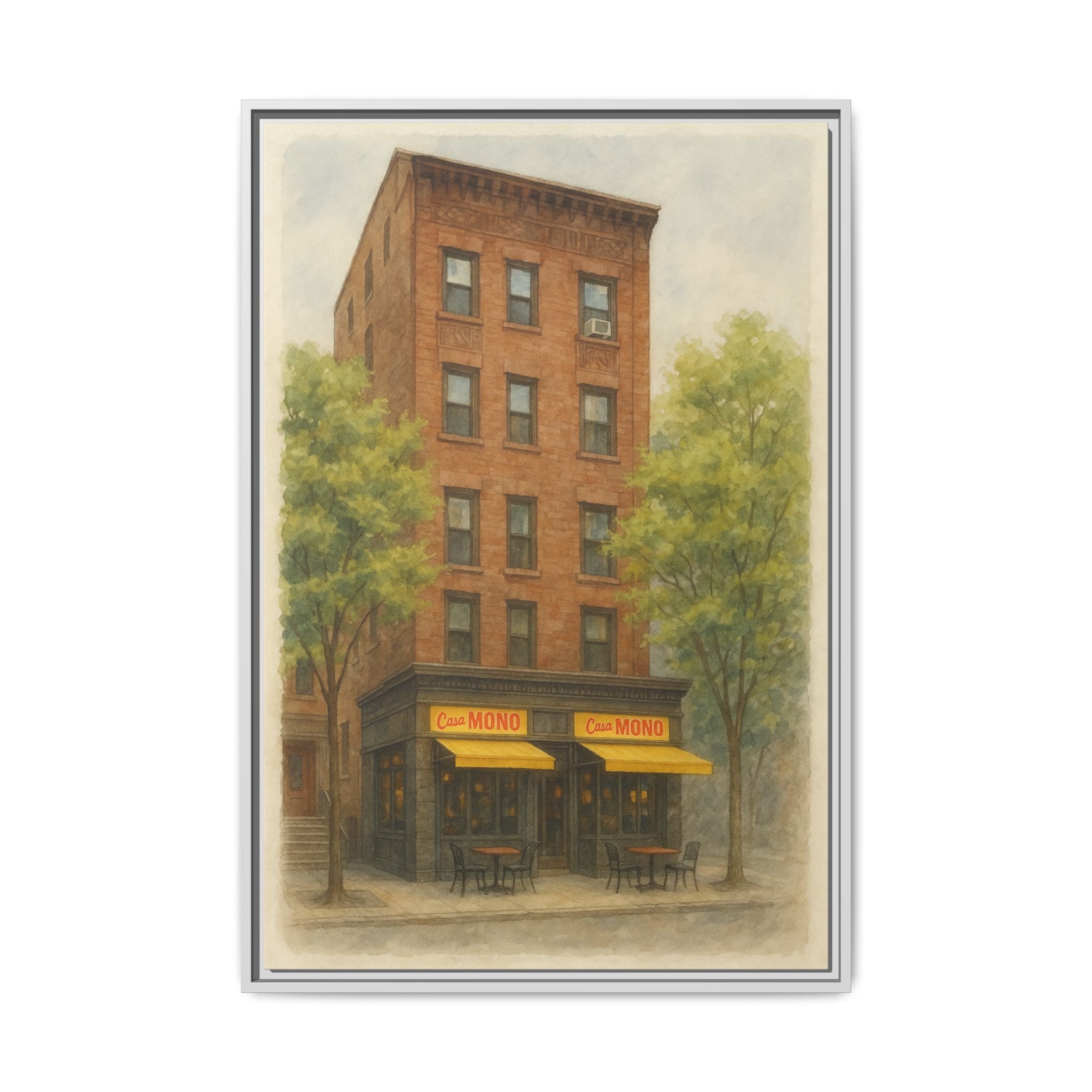 Casa Mono — Restaurant Print | Matte Canvas + Wooden Frame