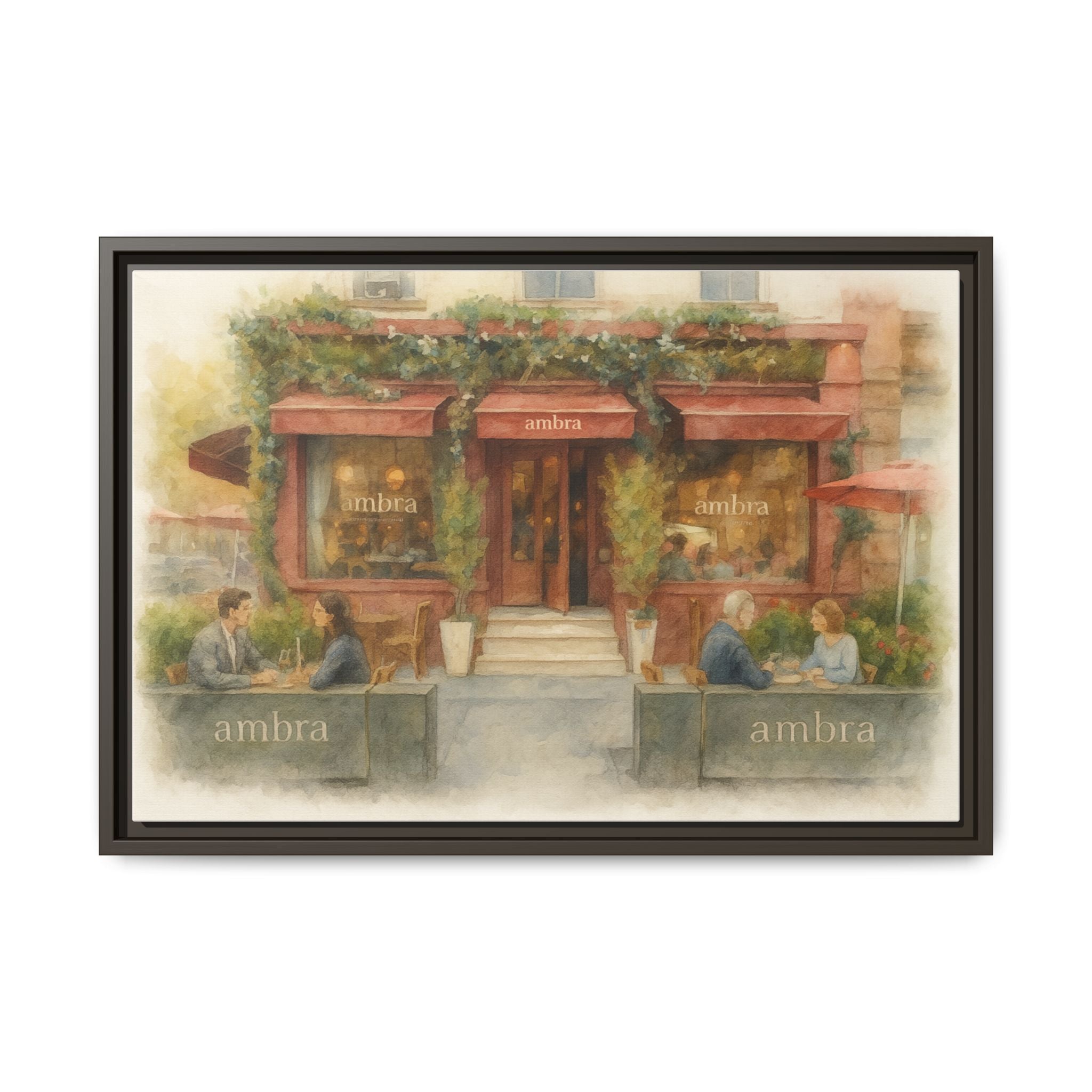 Ambra  — Restaurant Print | Matte Canvas + Wooden Frame
