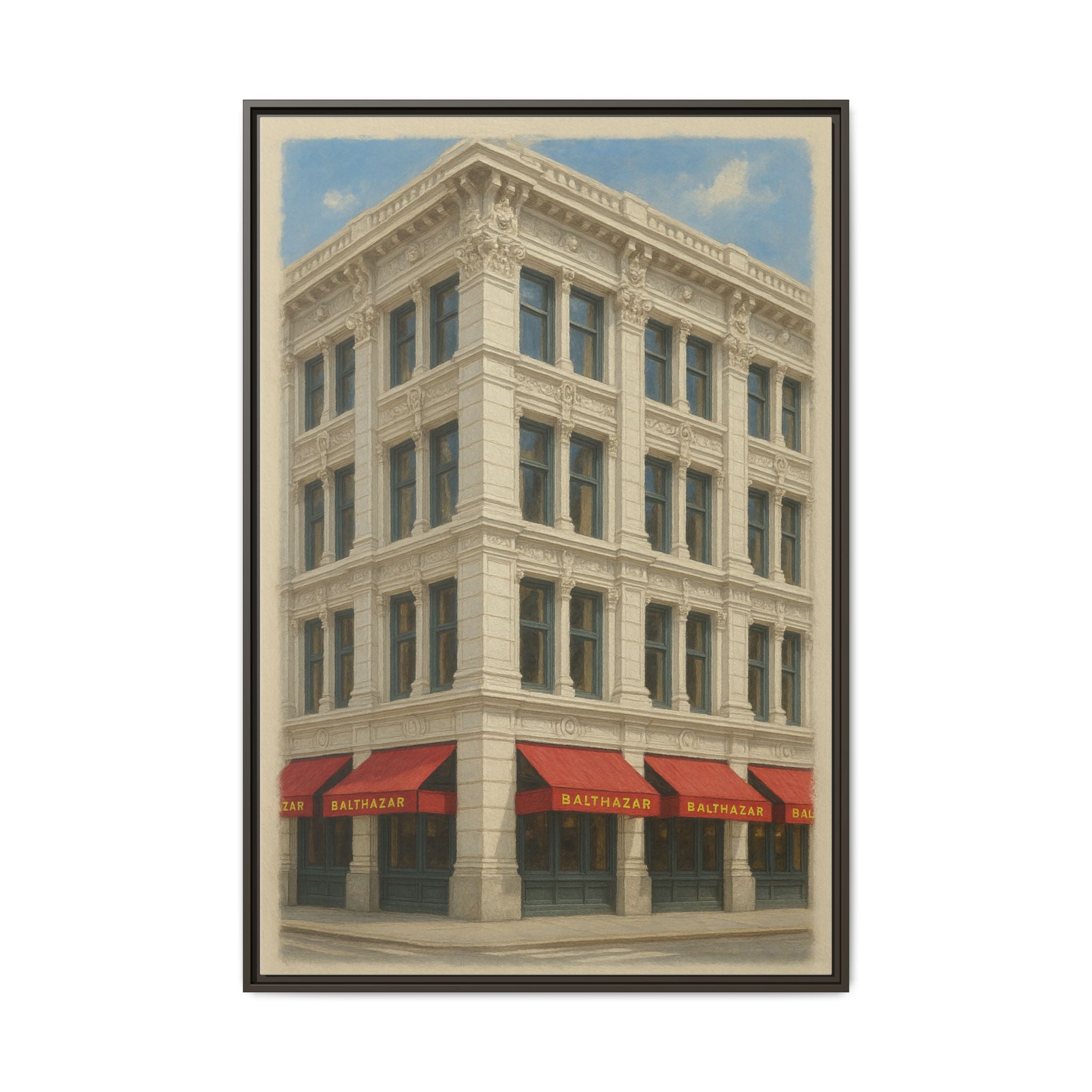 Balthazar Restaurant — Restaurant Print | Matte Canvas + Wooden Frame