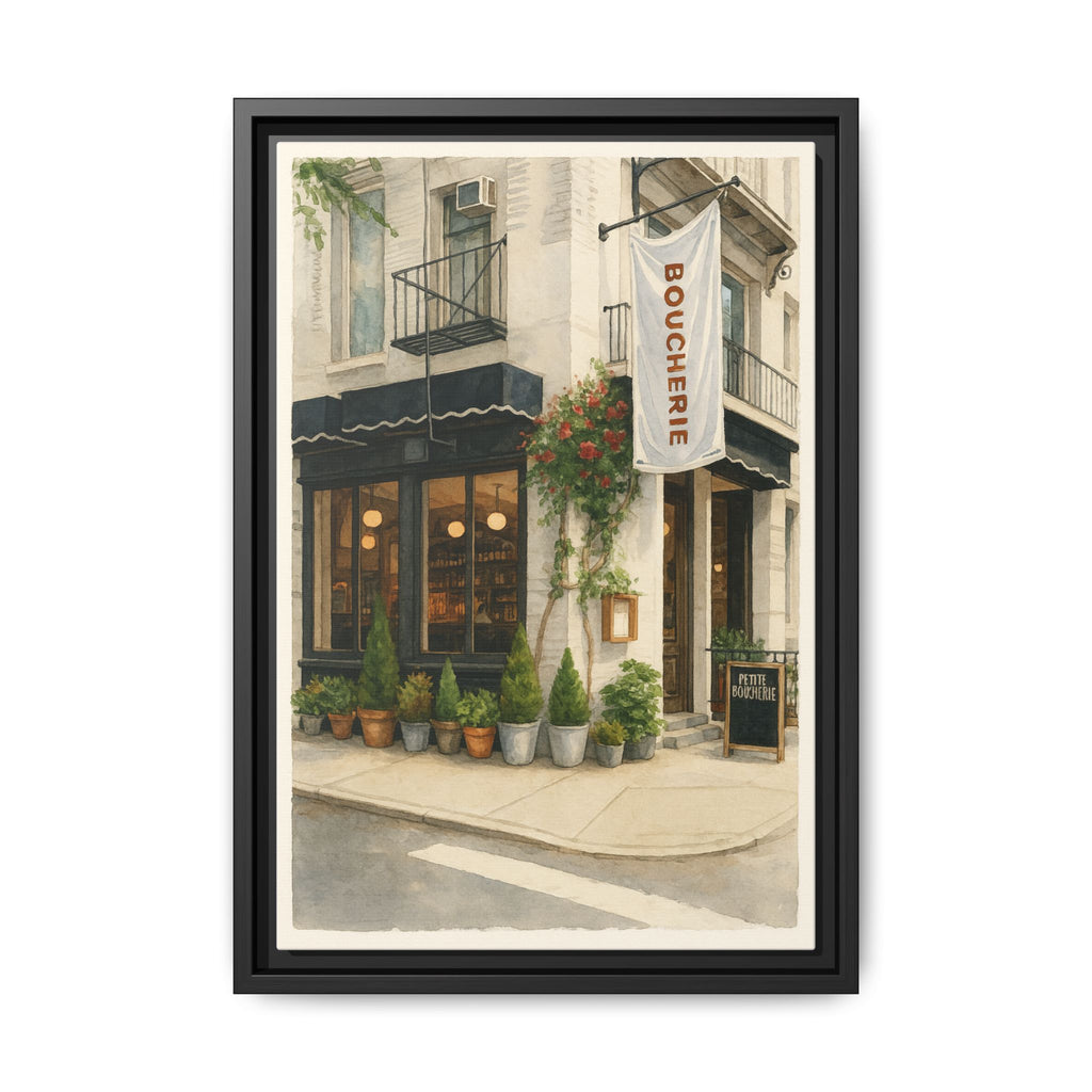 Petite Boucherie — Restaurant Print | Matte Canvas + Wooden Frame