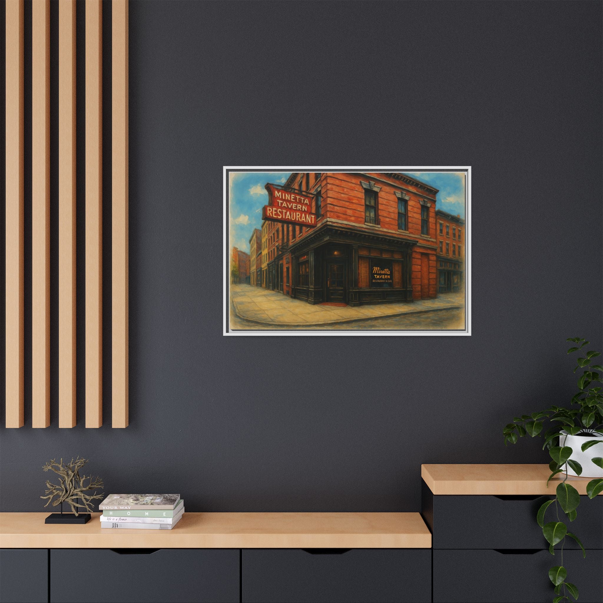 Minetta Tavern — Restaurant Print | Matte Canvas + Wooden Frame
