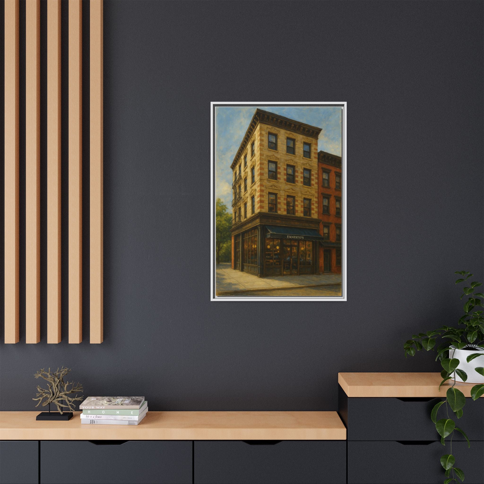 Ernesto's — Restaurant Print | Matte Canvas + Wooden Frame