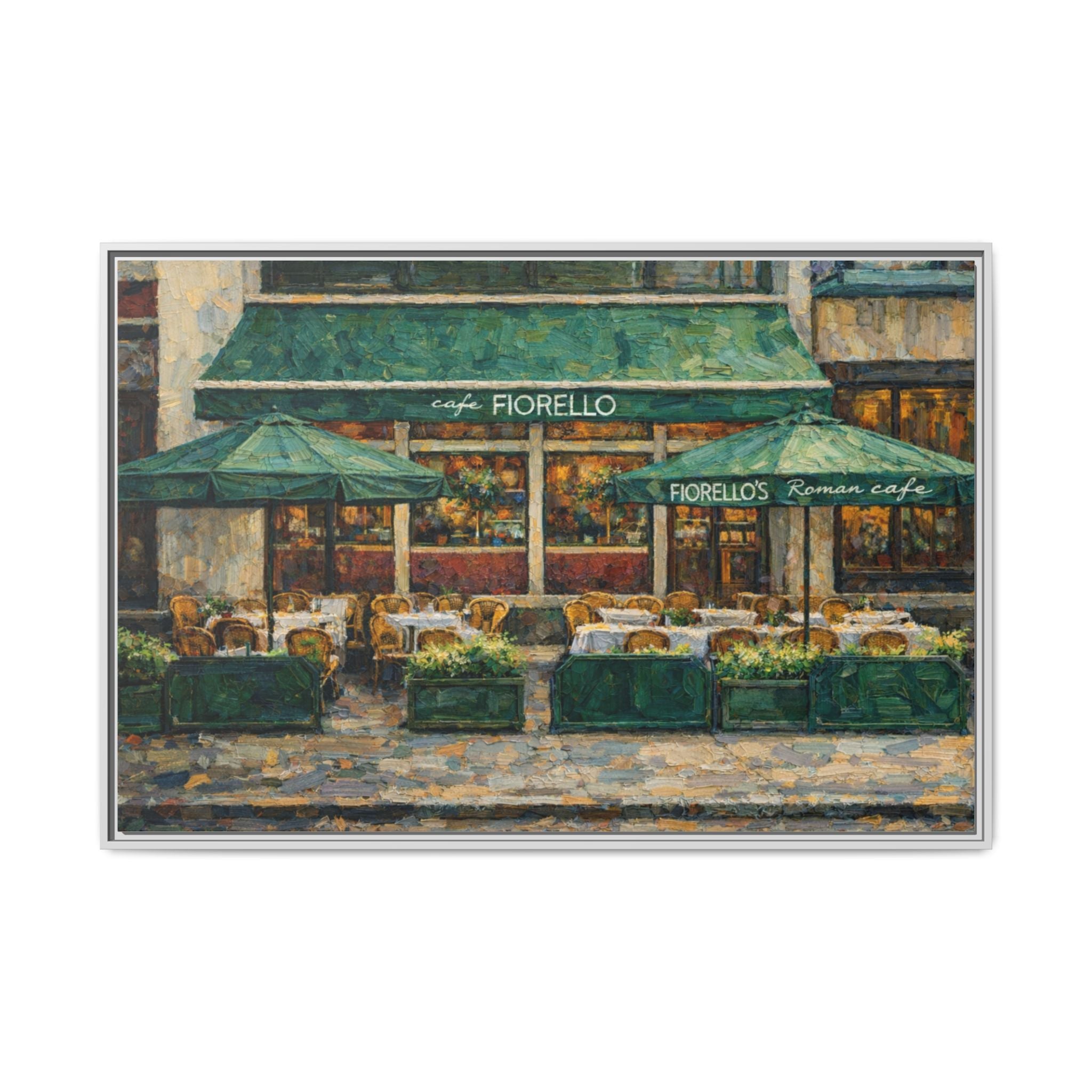 Cafe Fiorello — Restaurant Print | Matte Canvas + Wooden Frame