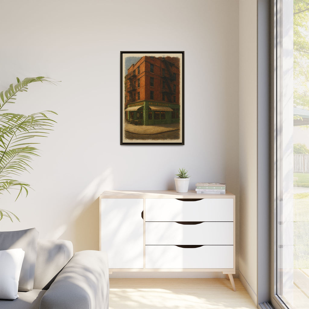 Anita Gelato — Restaurant Print | Matte Canvas + Wooden Frame