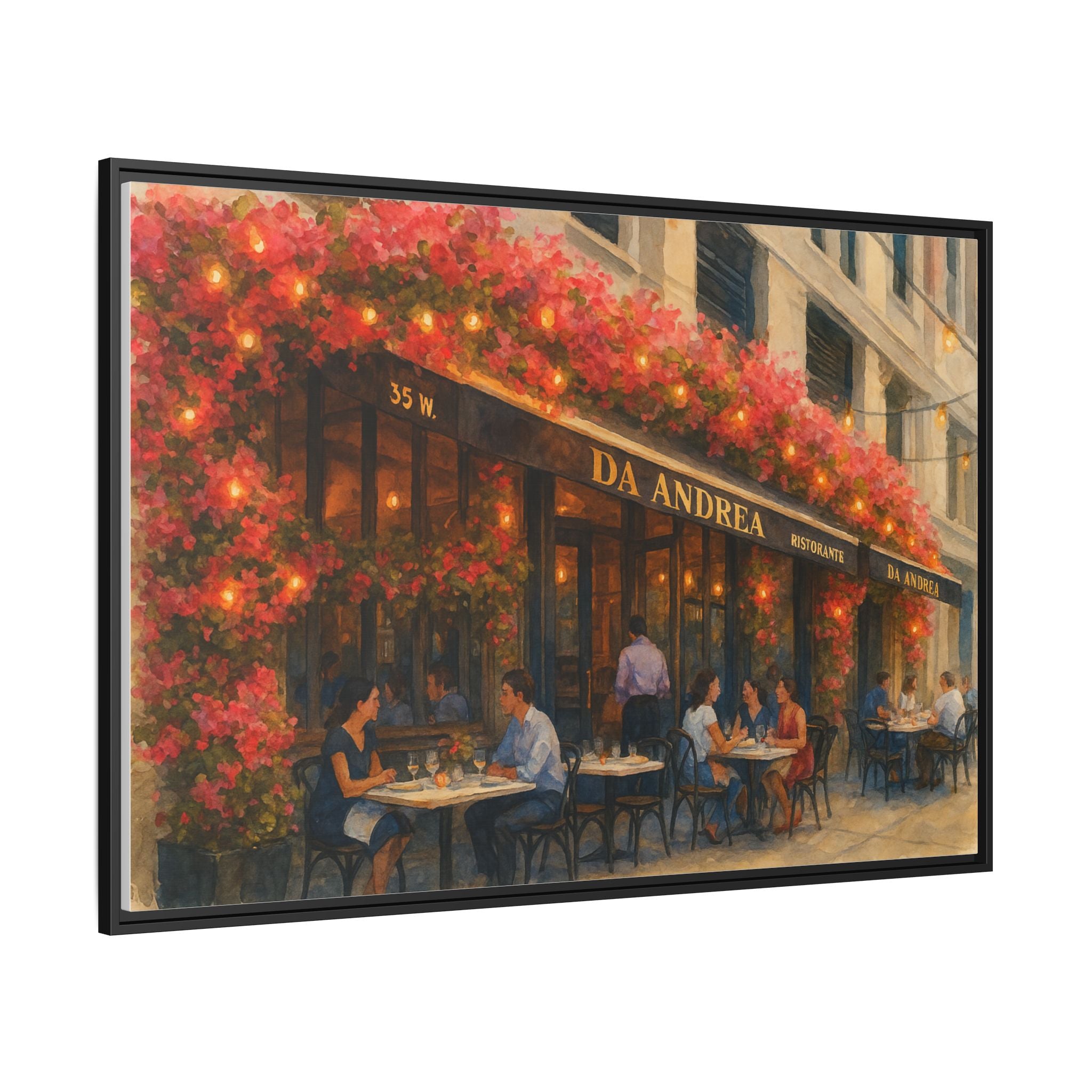 Da Andrea — Restaurant Print | Matte Canvas + Wooden Frame