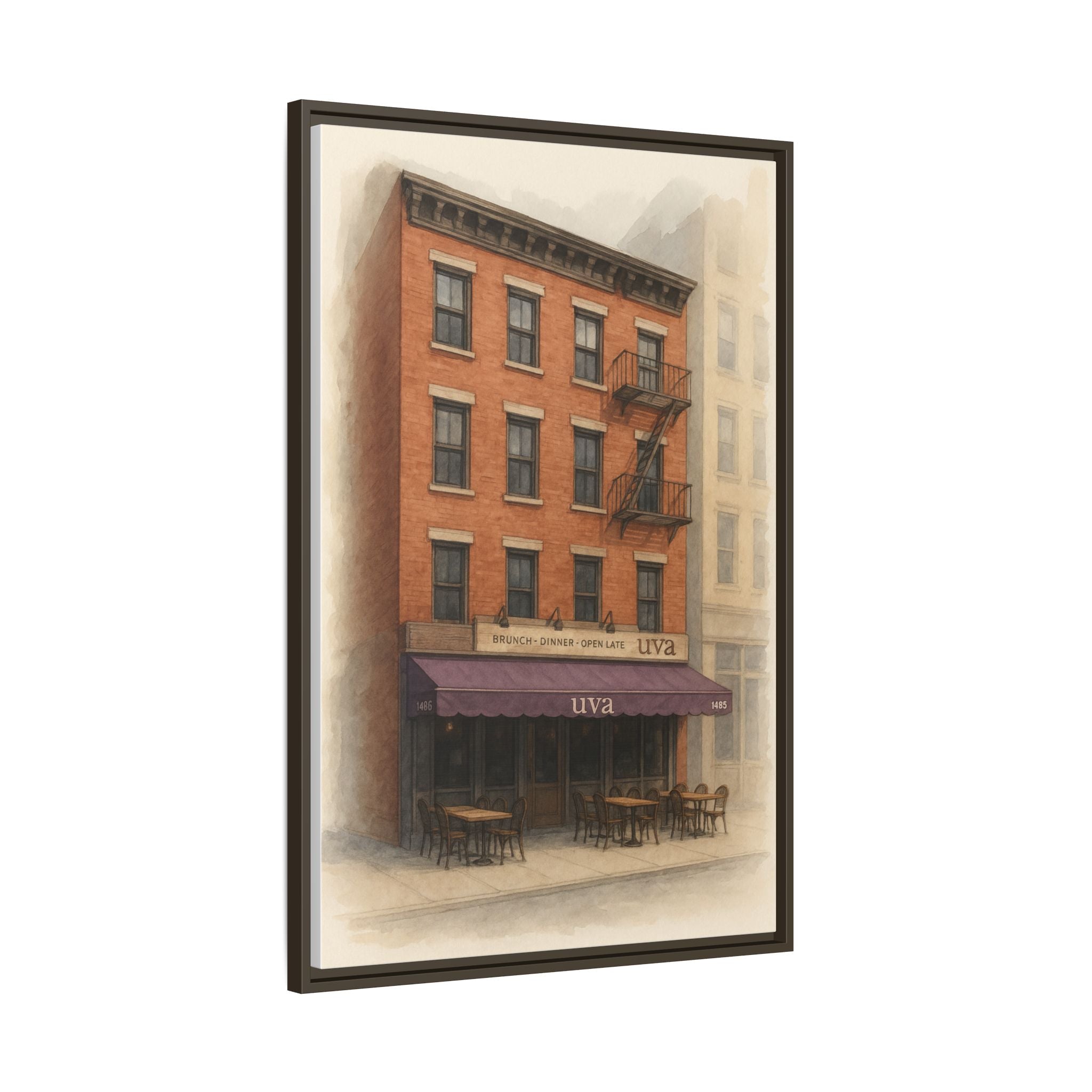 Uva Restaurant Print — Restaurant Print | Matte Canvas + Wooden Frame