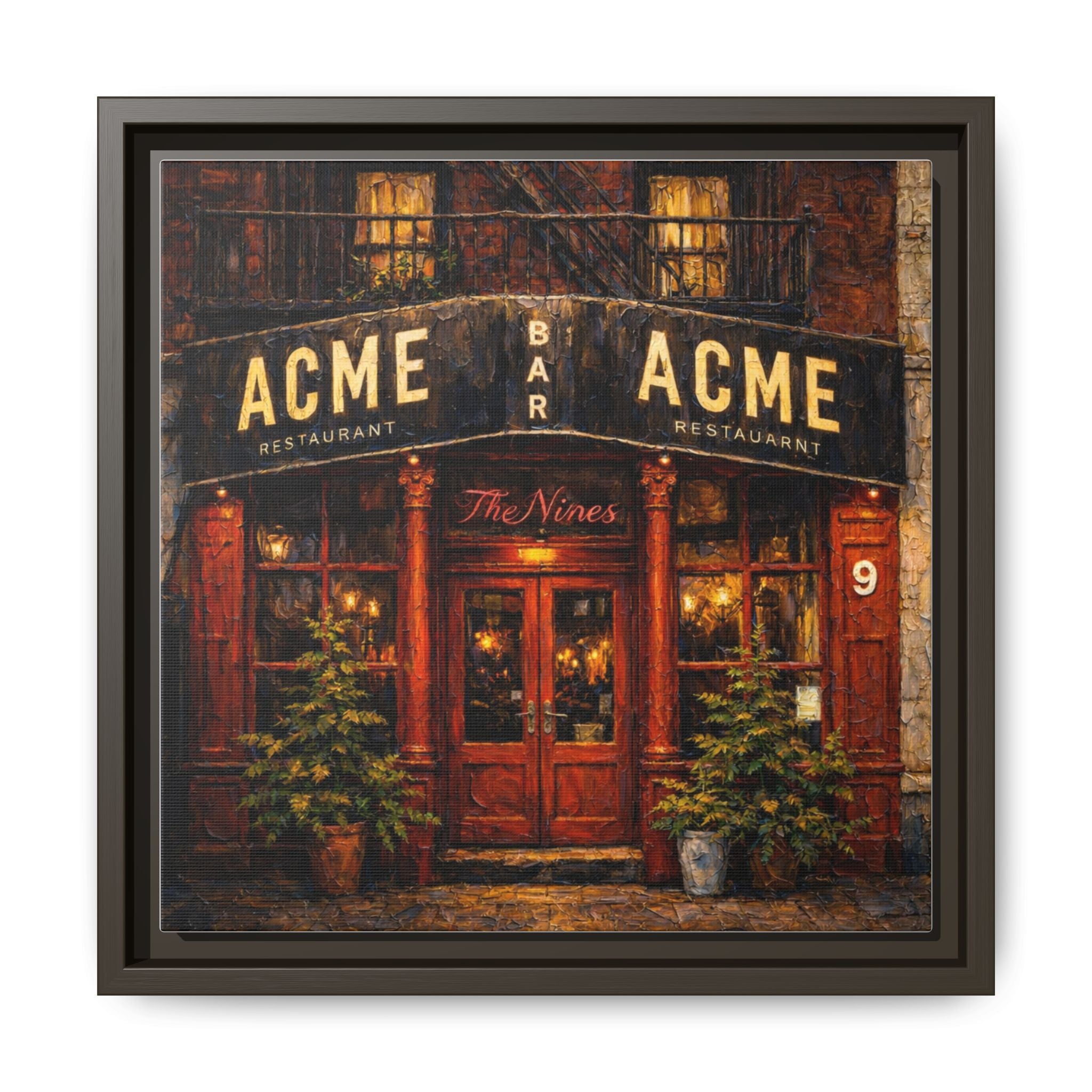 The Nines — Restaurant Print | Matte Canvas + Wooden Frame