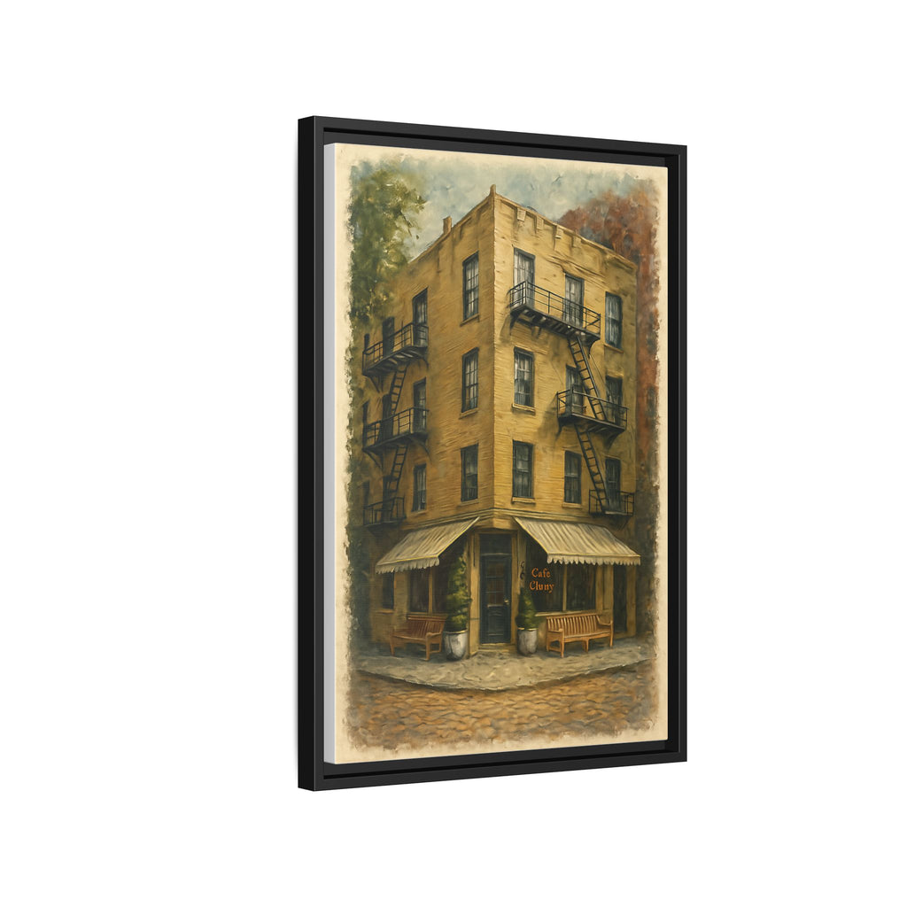 Cafe Cluny — Restaurant Print | Matte Canvas + Wooden Frame