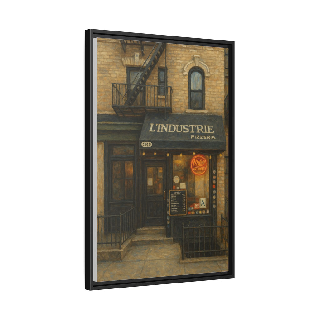 L'Industrie Pizza — Restaurant Print | Matte Canvas + Wooden Frame