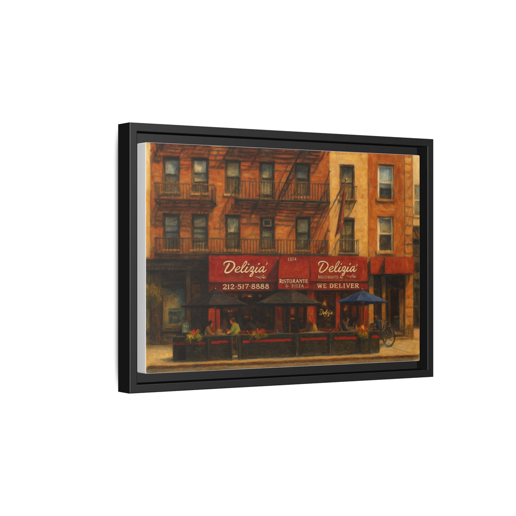 Delizia Pizza — Restaurant Print | Matte Canvas + Wooden Frame