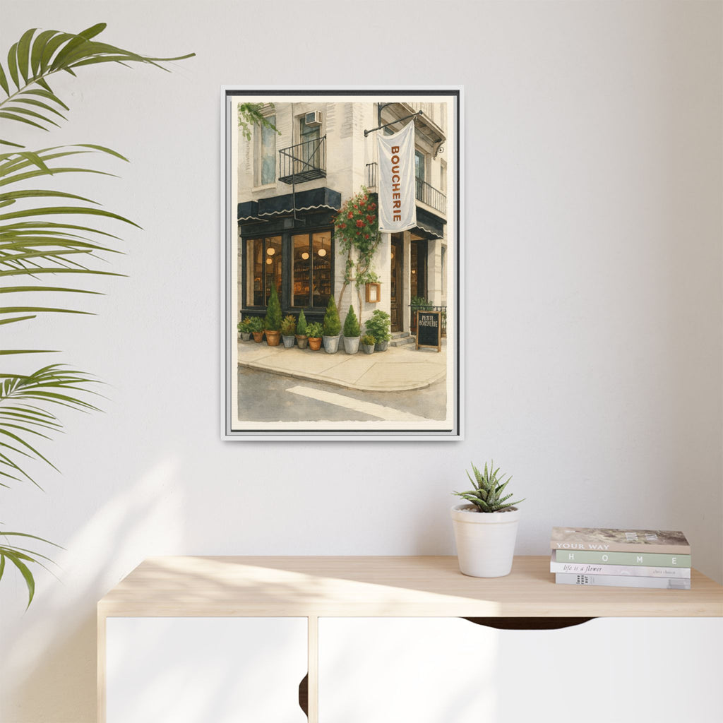 Petite Boucherie — Restaurant Print | Matte Canvas + Wooden Frame