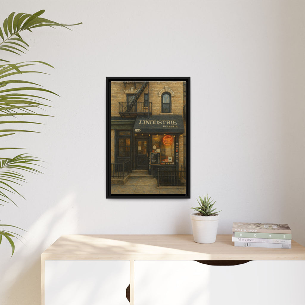 L'Industrie Pizza — Restaurant Print | Matte Canvas + Wooden Frame