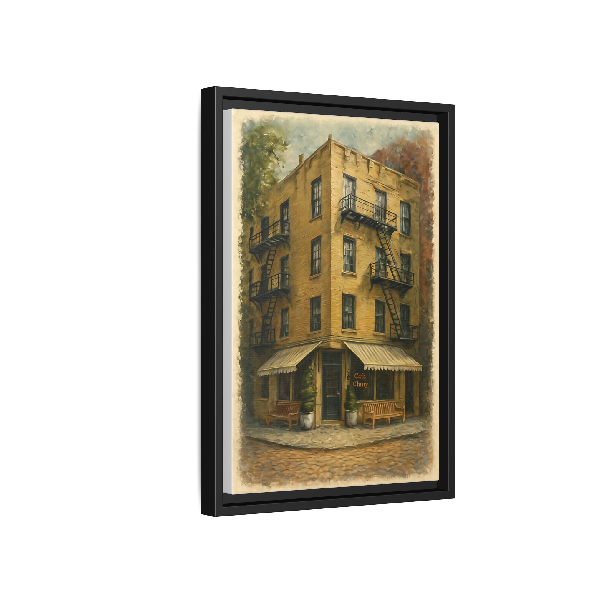 Cafe Cluny — Restaurant Print | Matte Canvas + Wooden Frame