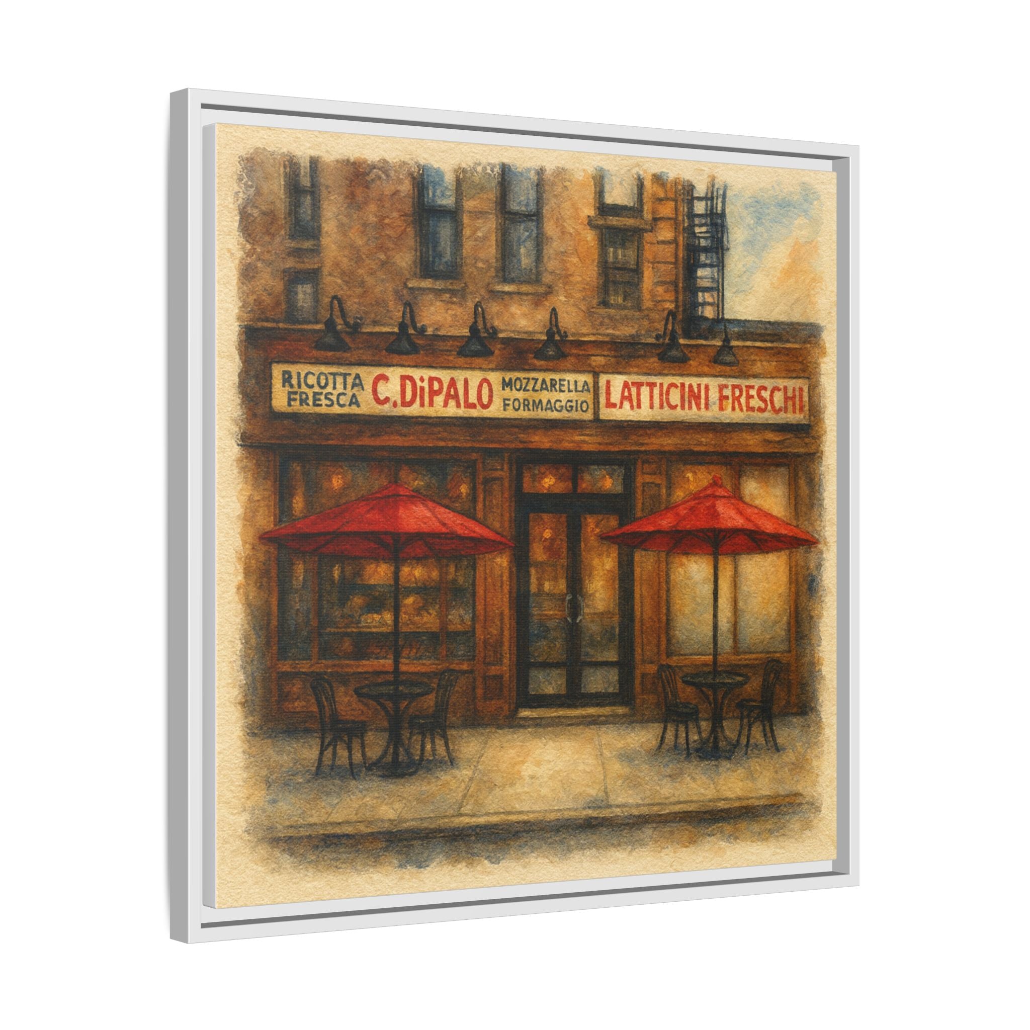 C Di Palo wall painting restaurant art Manhattan framed print