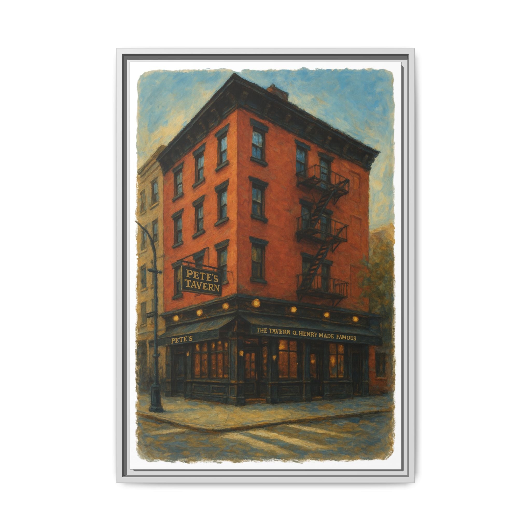 Pete's Tavern — Restaurant Print | Matte Canvas + Wooden Frame