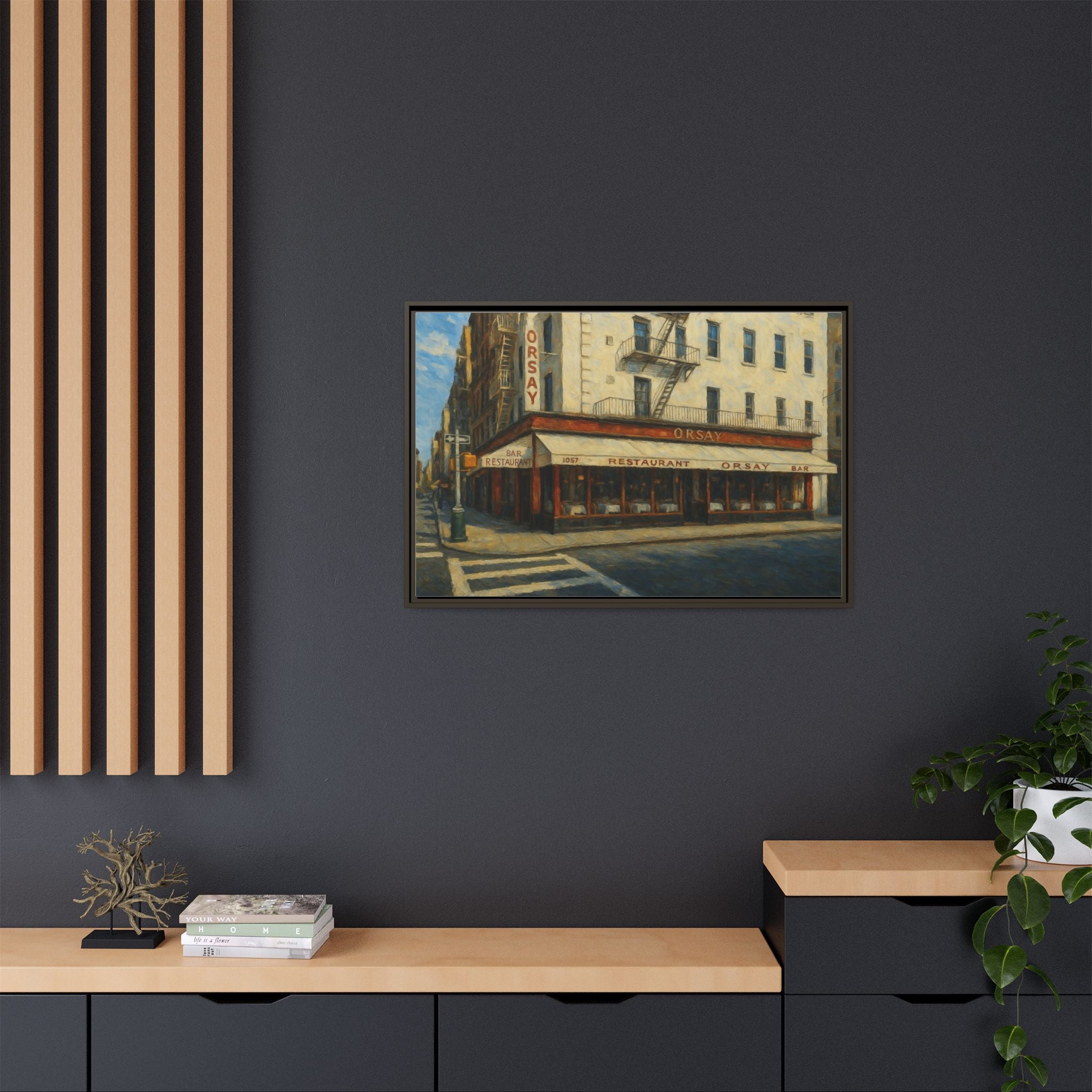 Orsay — Restaurant Print | Matte Canvas + Wooden Frame