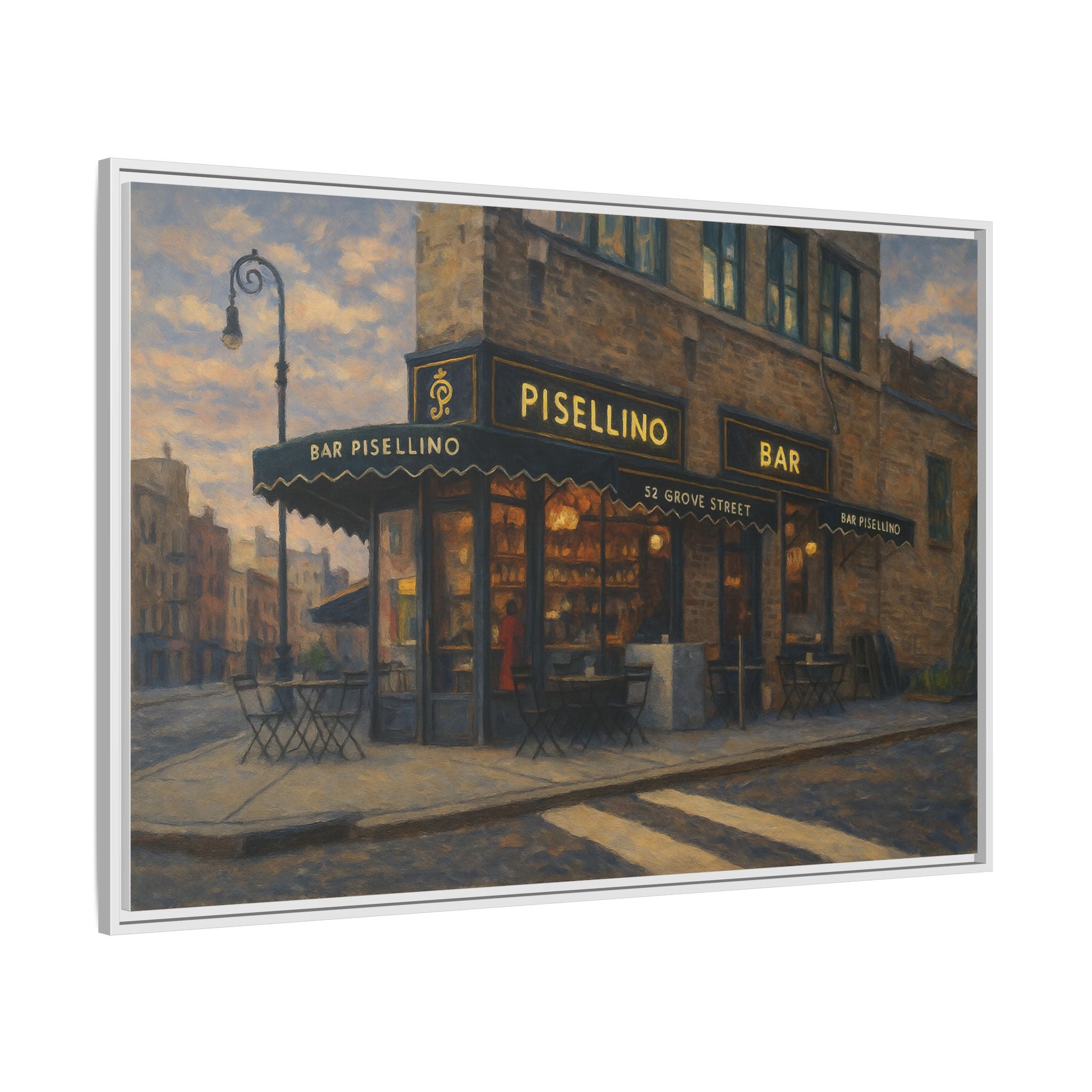 Bar Pisellino — Restaurant Print | Matte Canvas + Wooden Frame