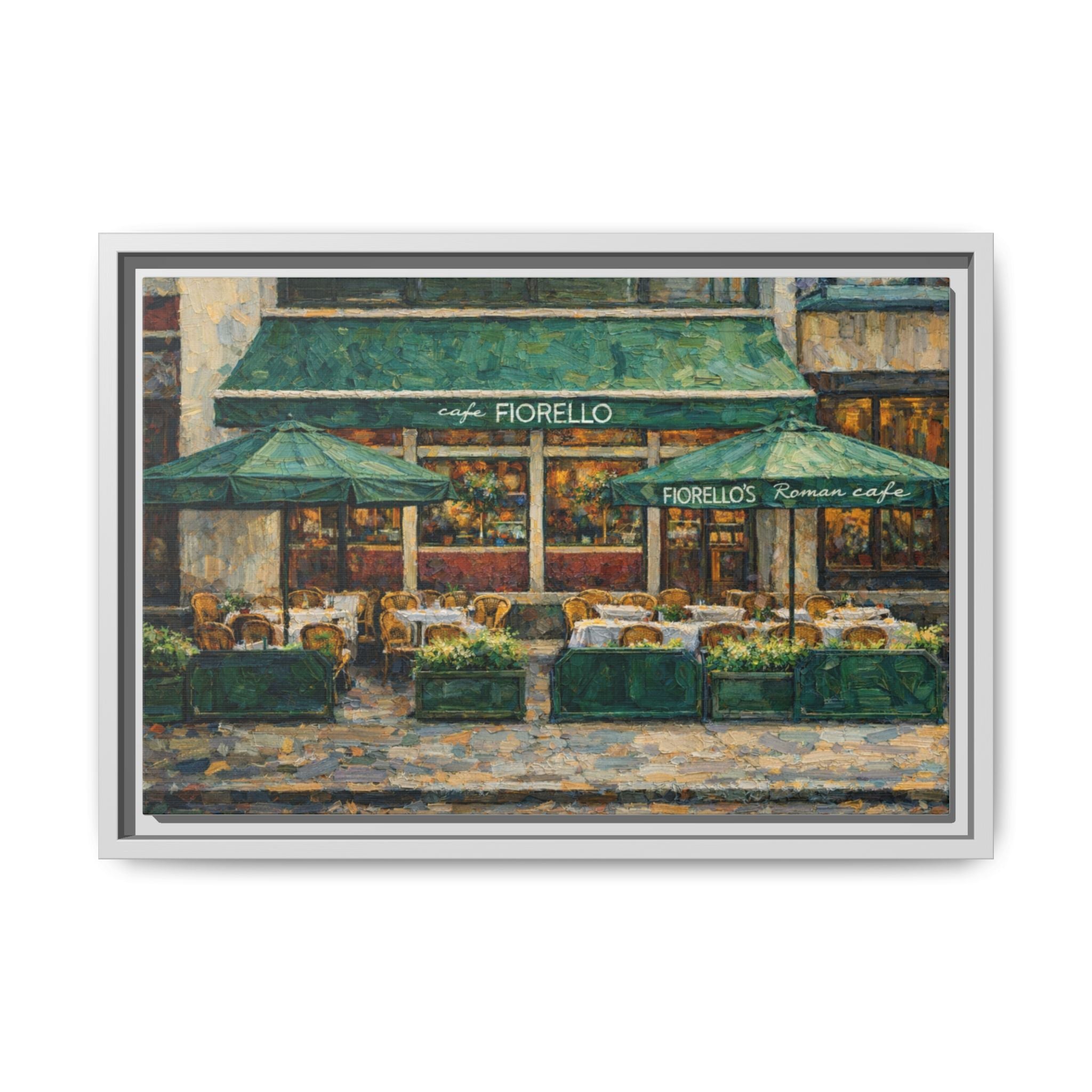 Cafe Fiorello — Restaurant Print | Matte Canvas + Wooden Frame