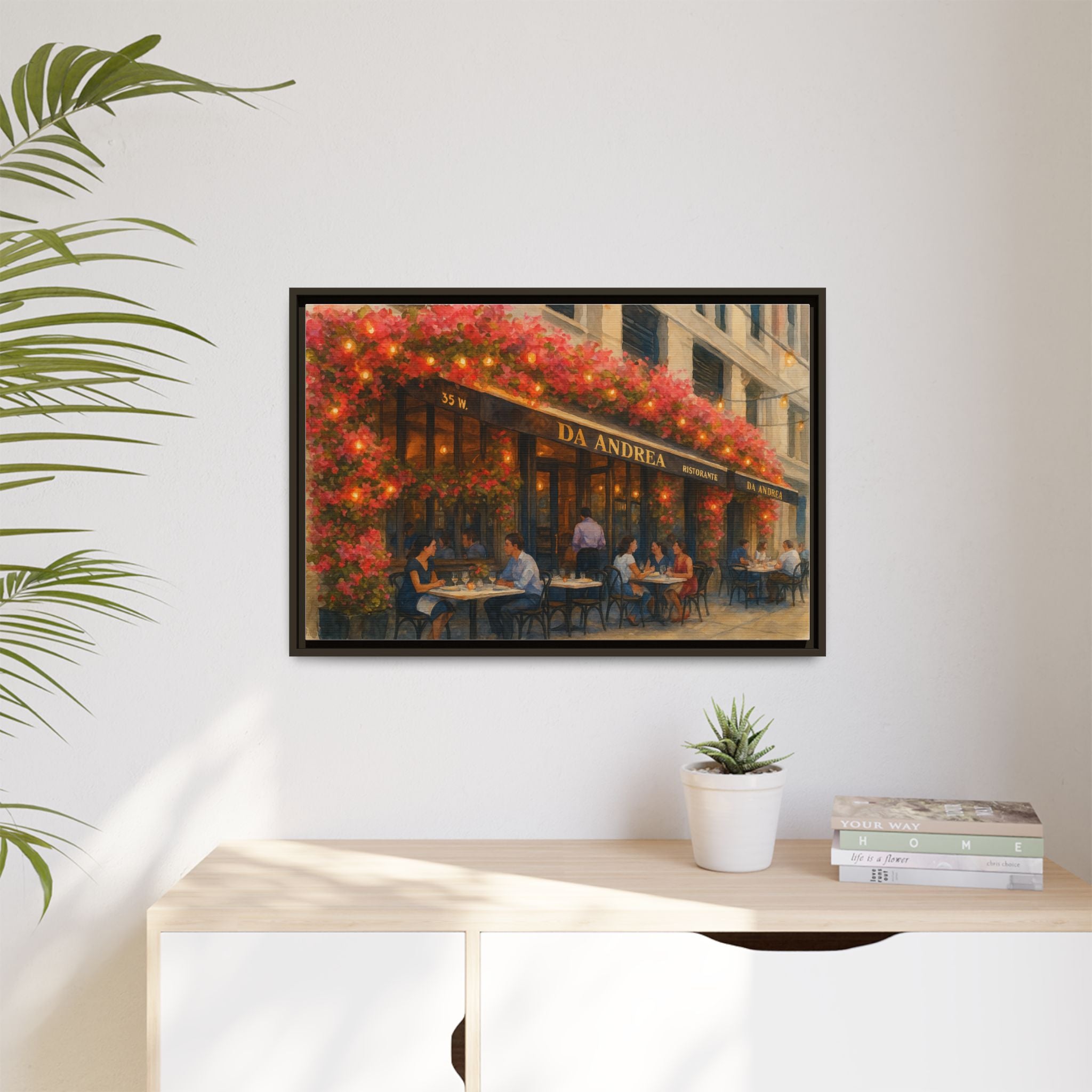 Da Andrea — Restaurant Print | Matte Canvas + Wooden Frame