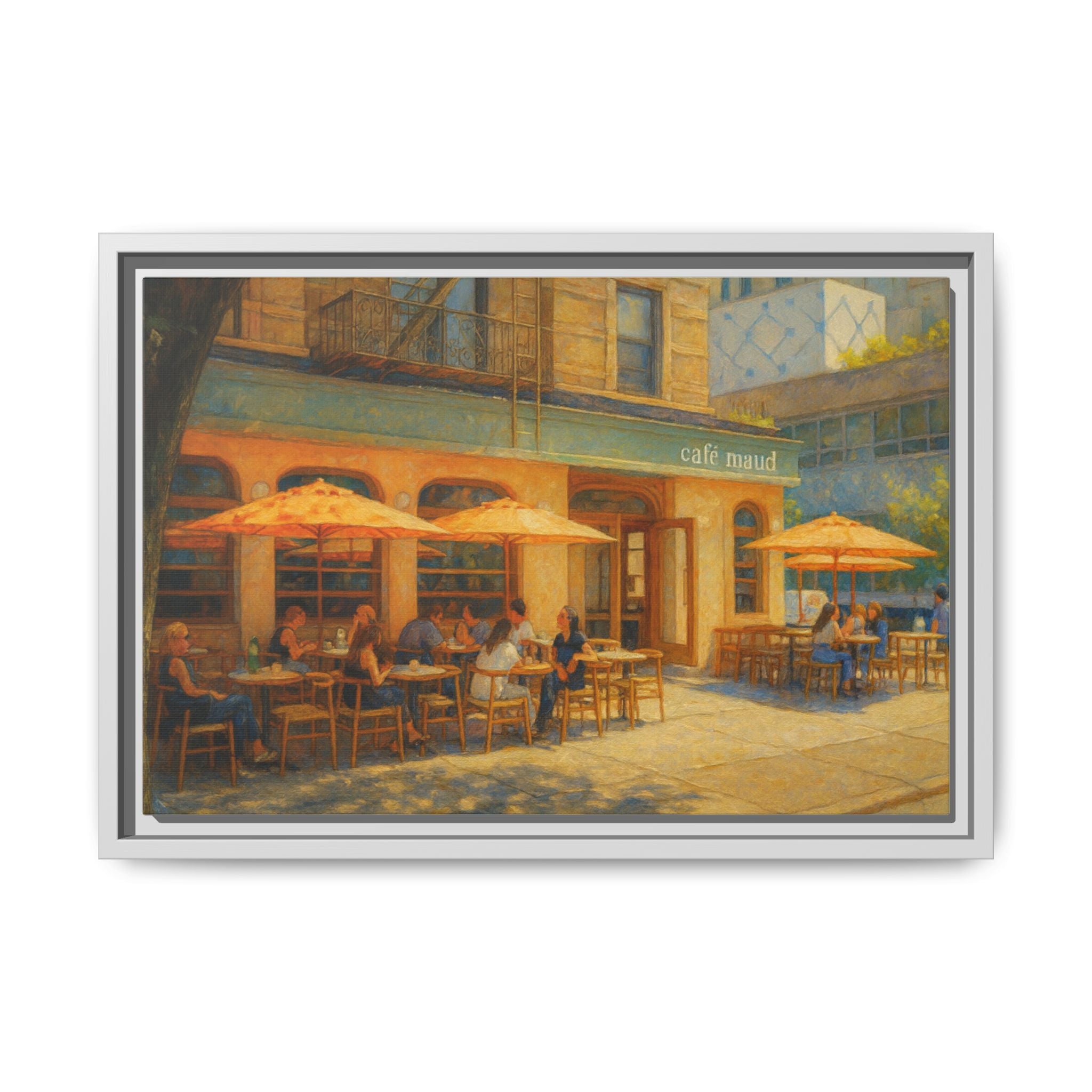 Café Maud — Restaurant Print | Matte Canvas + Wooden Frame