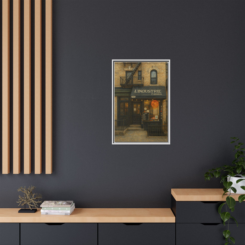 L'Industrie Pizza — Restaurant Print | Matte Canvas + Wooden Frame