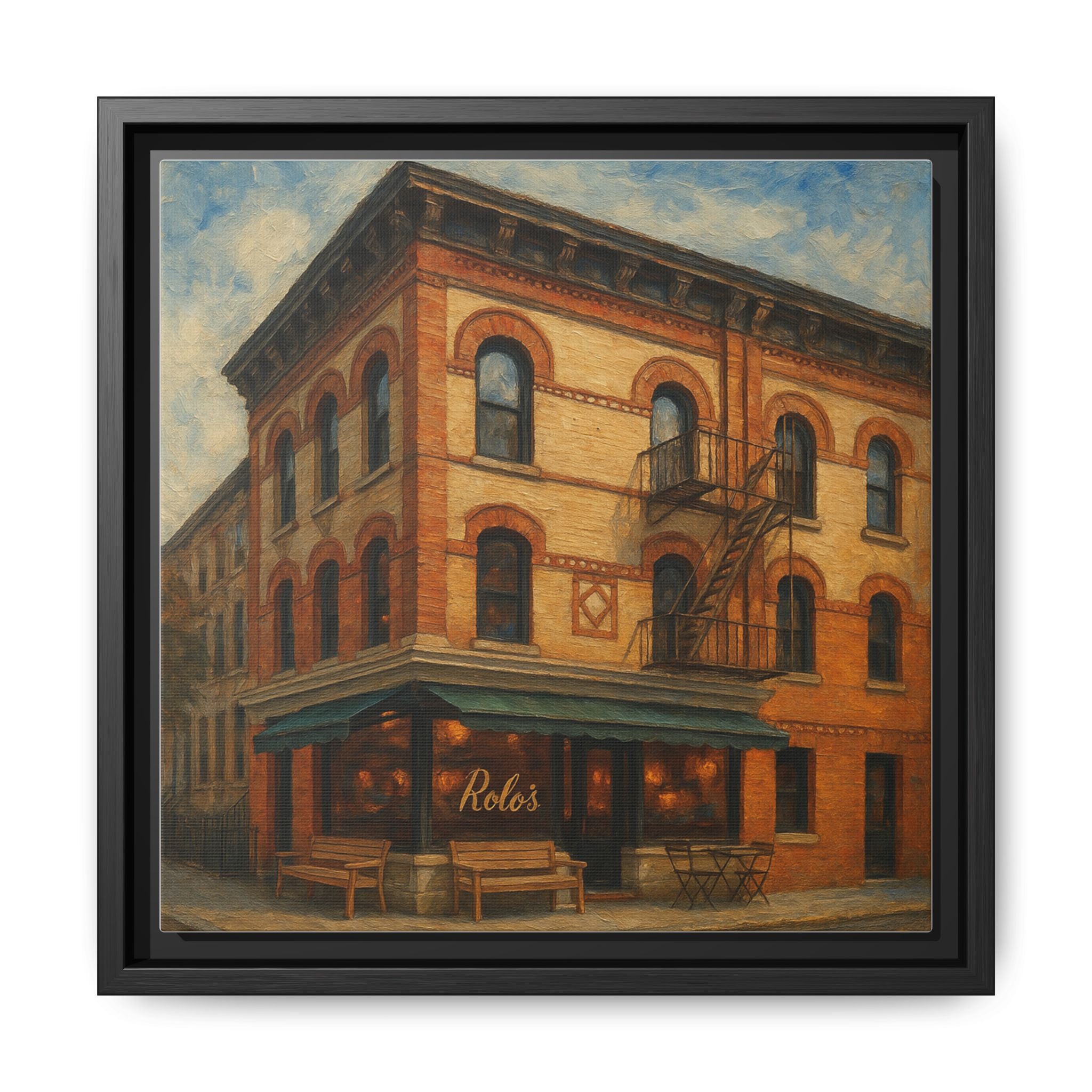 Rolo's — Restaurant Print | Matte Canvas + Wooden Frame