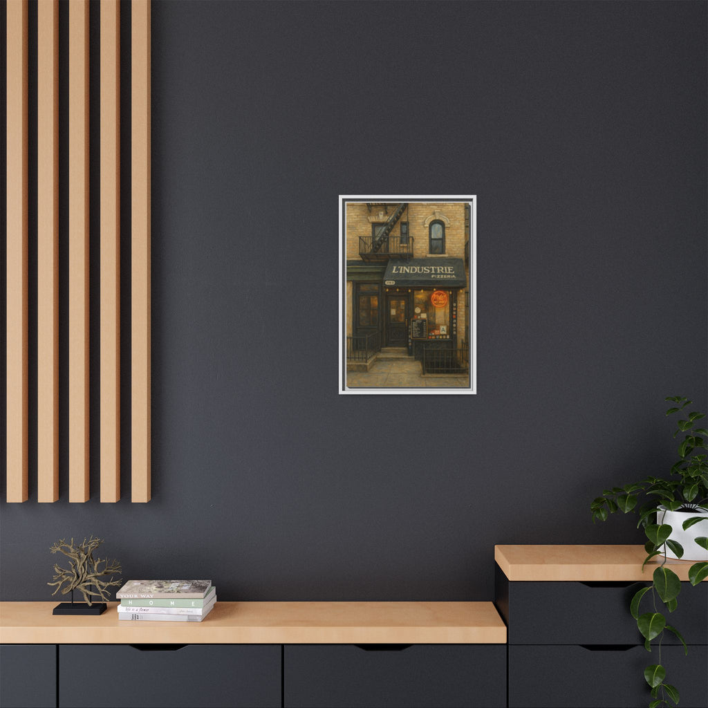L'Industrie Pizza — Restaurant Print | Matte Canvas + Wooden Frame