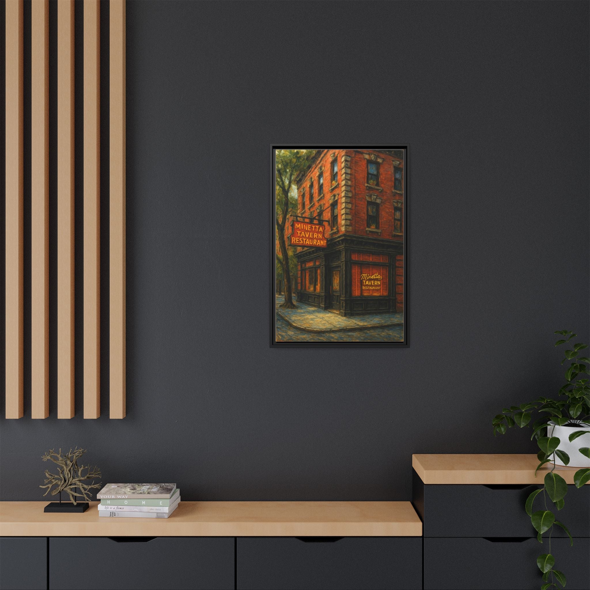 Minetta Tavern — Restaurant Print | Matte Canvas + Wooden Frame