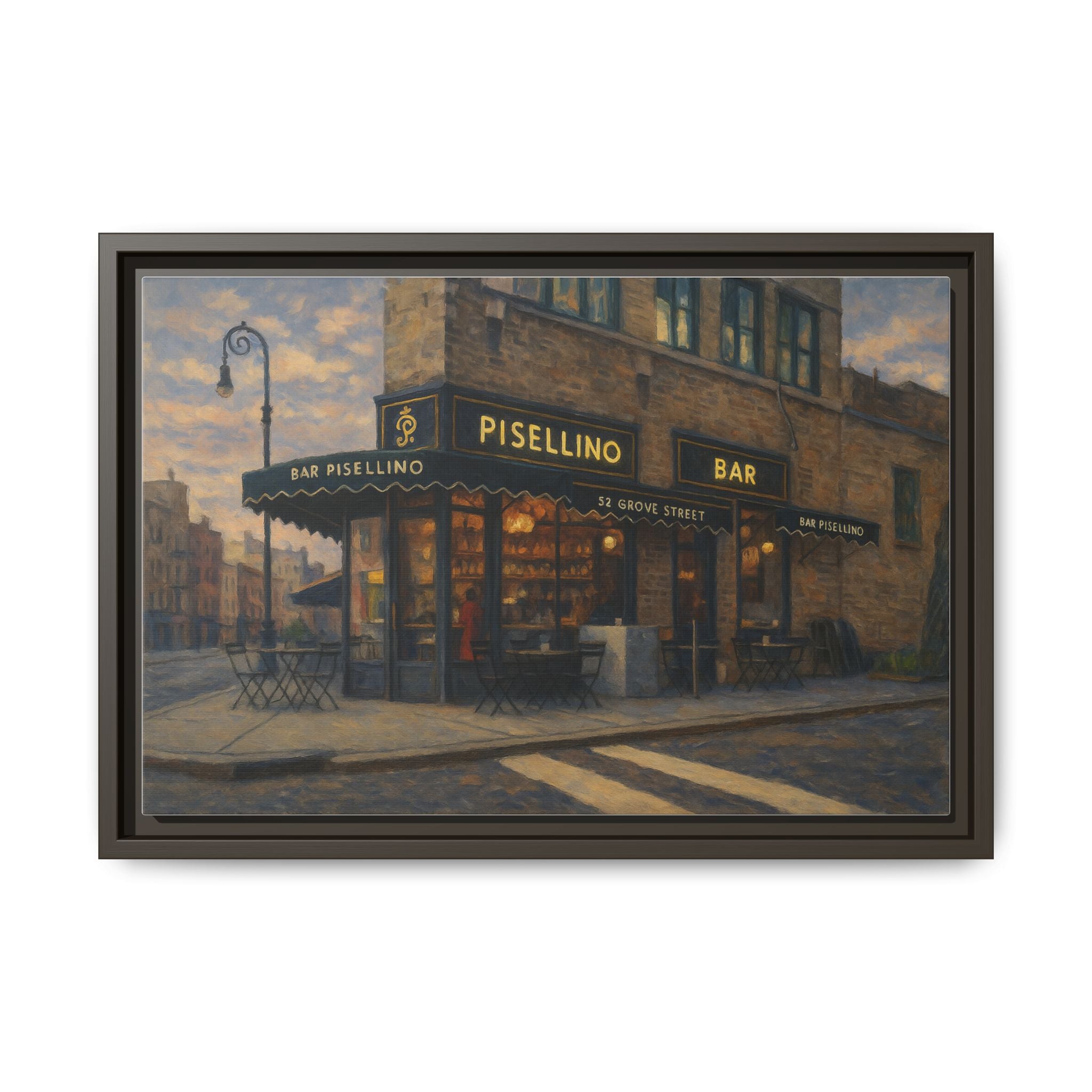 Bar Pisellino — Restaurant Print | Matte Canvas + Wooden Frame