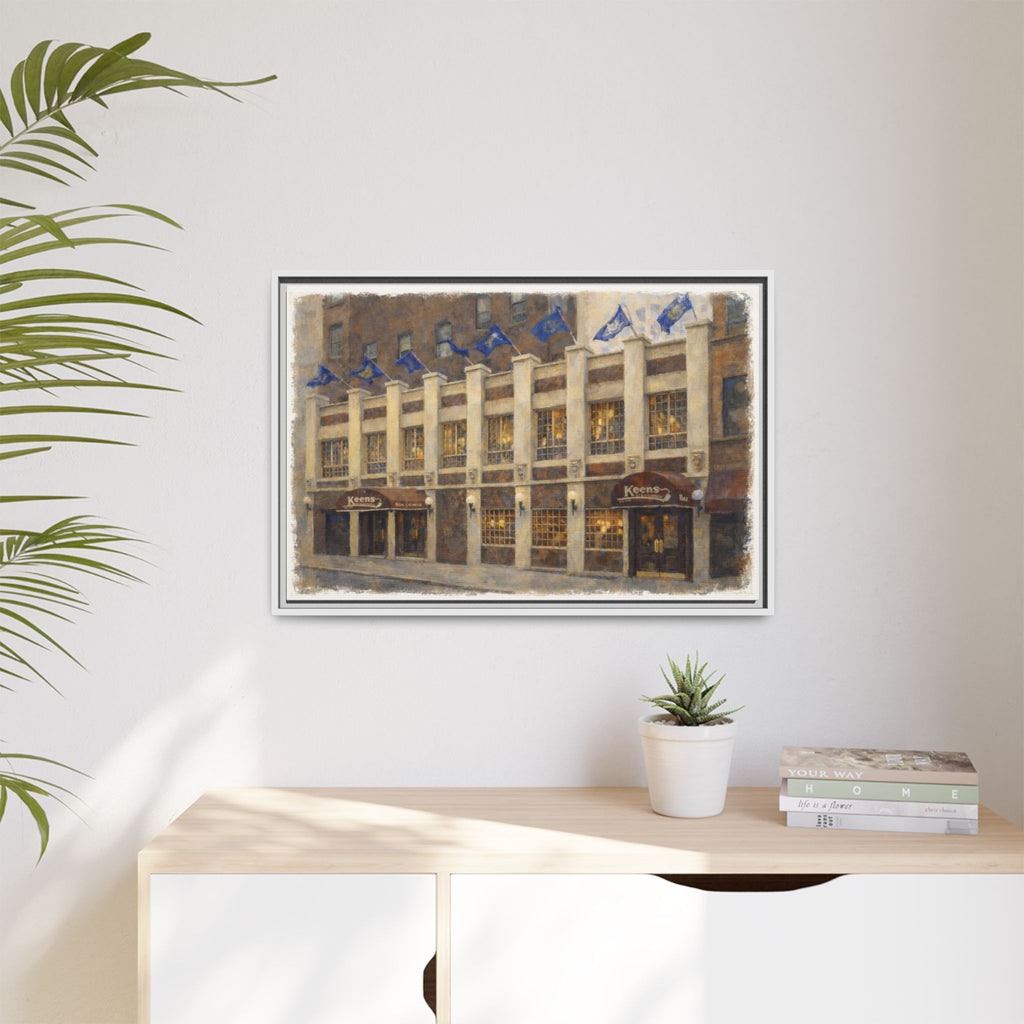 Keens Steakhouse — Restaurant Print | Matte Canvas + Wooden Frame