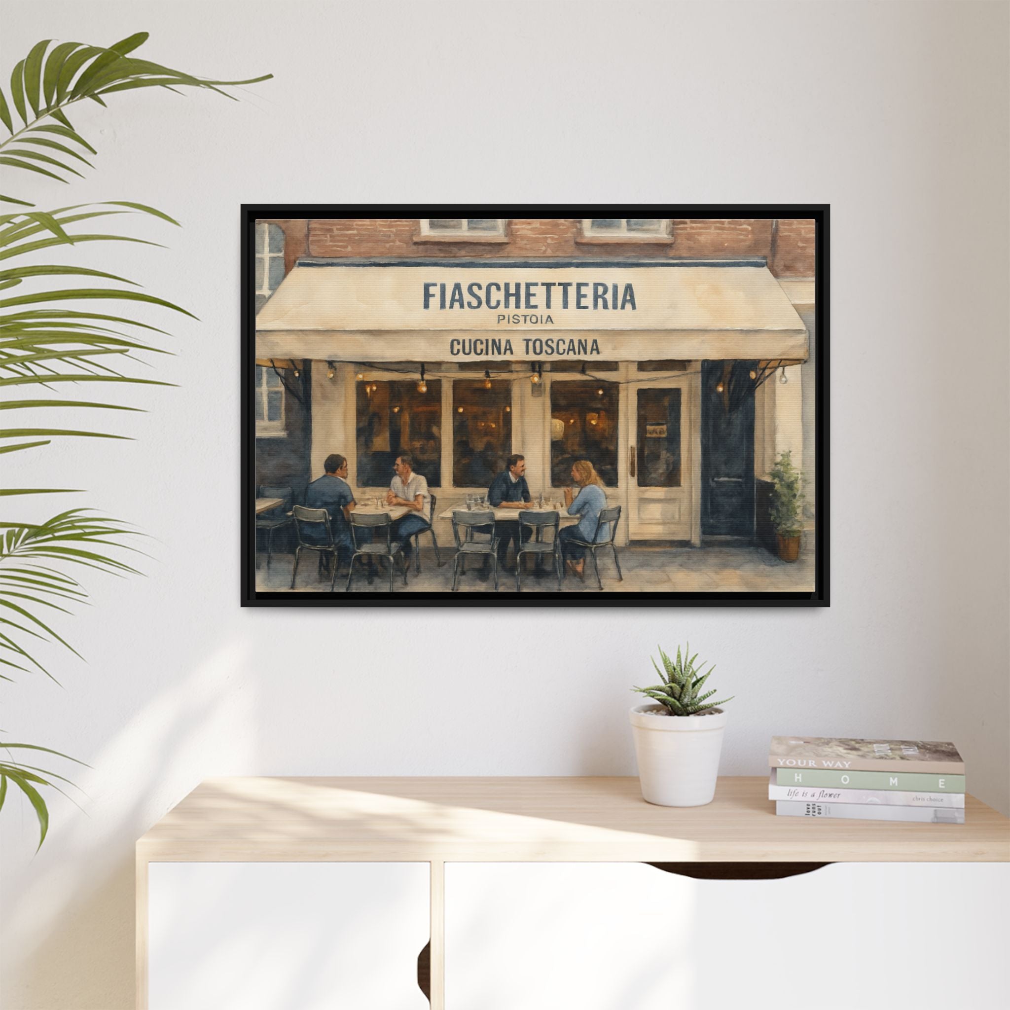 Fiaschetteria Pistoia — Restaurant Print | Matte Canvas + Wooden Frame