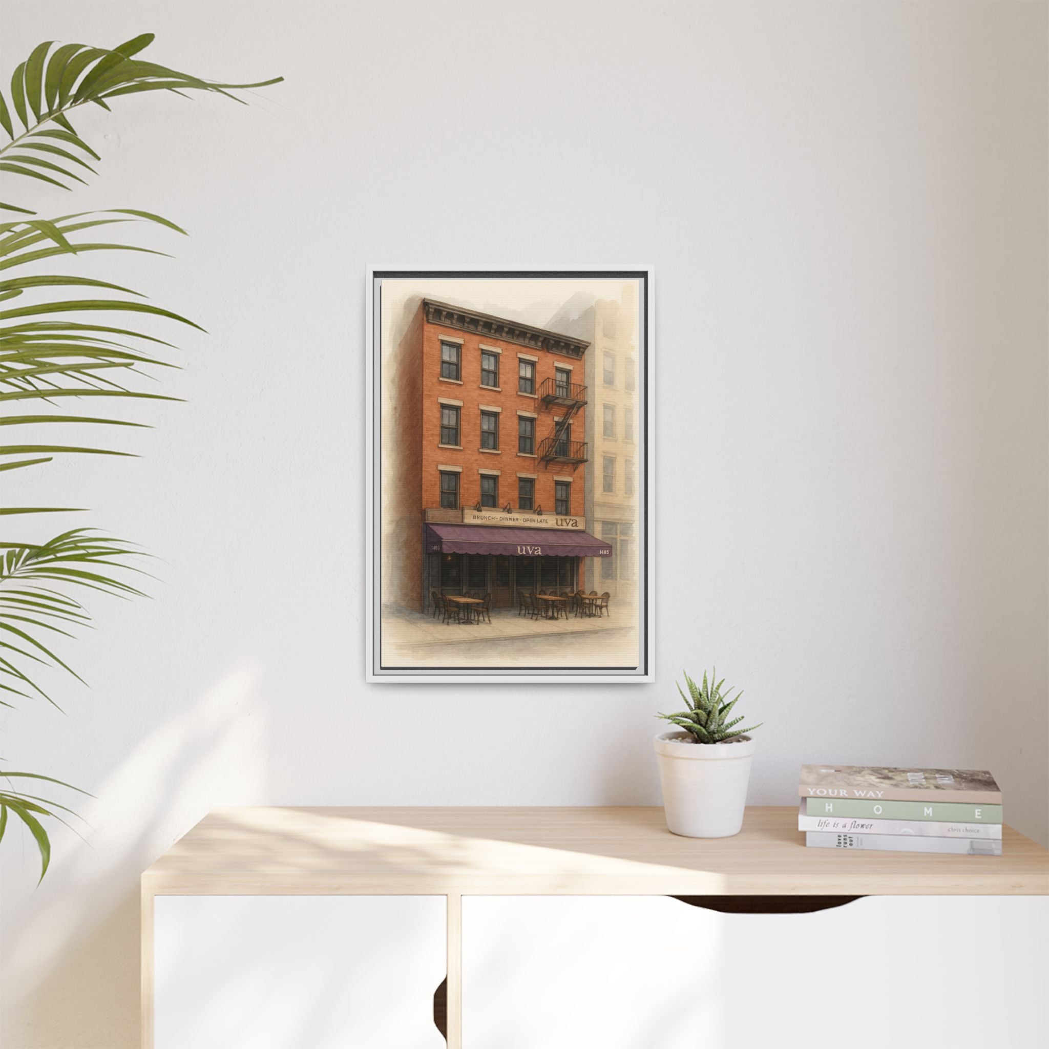 Uva Restaurant Print — Restaurant Print | Matte Canvas + Wooden Frame