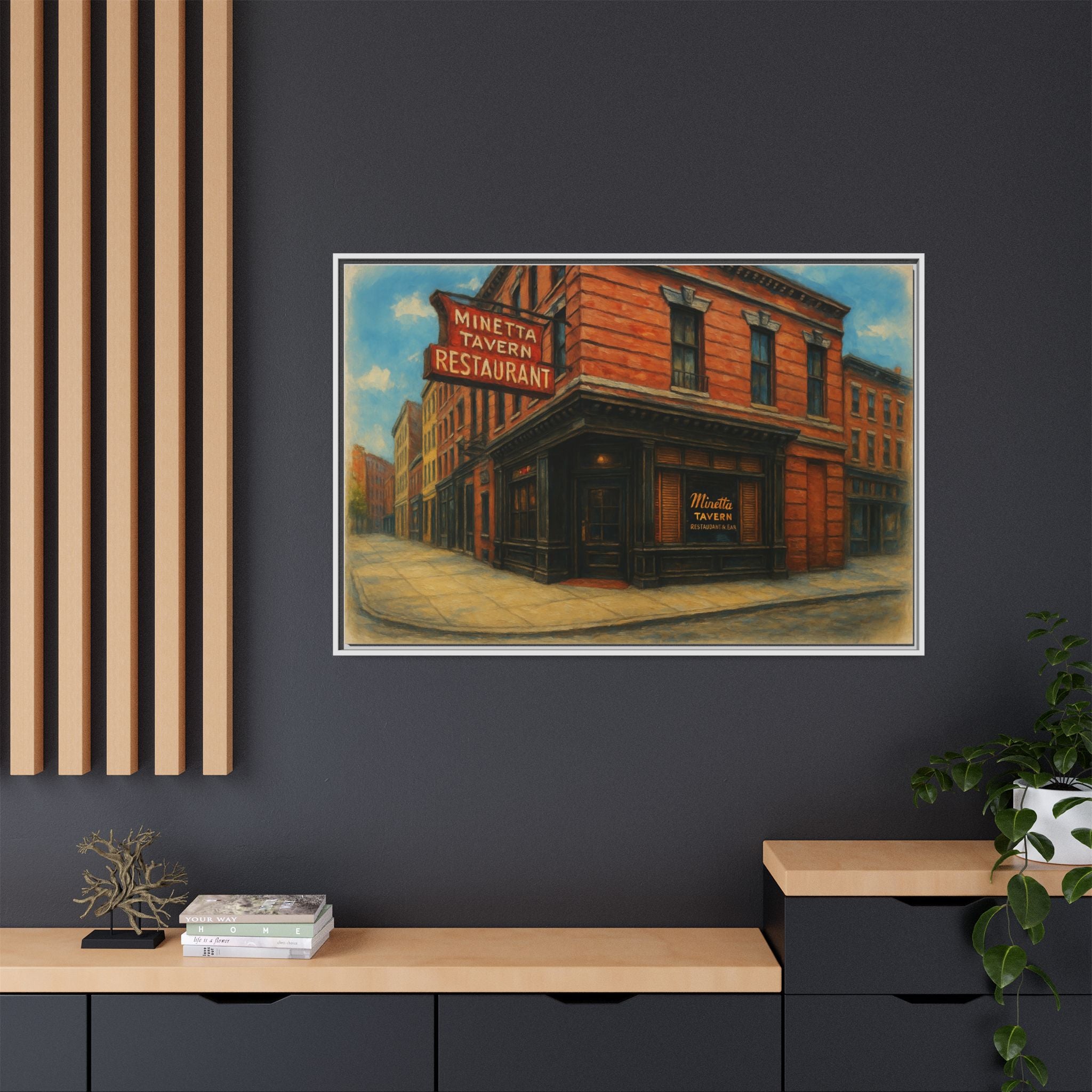 Minetta Tavern — Restaurant Print | Matte Canvas + Wooden Frame