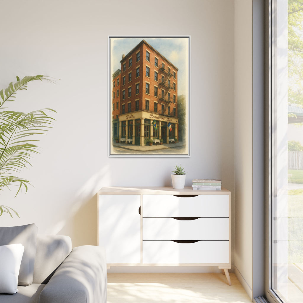 Felix — Restaurant Print | Matte Canvas + Wooden Frame