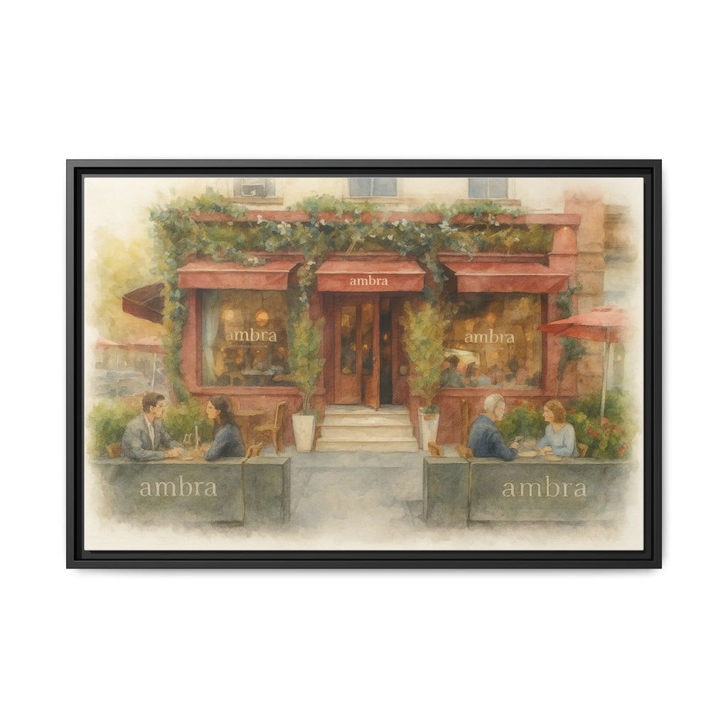 Ambra  — Restaurant Print | Matte Canvas + Wooden Frame
