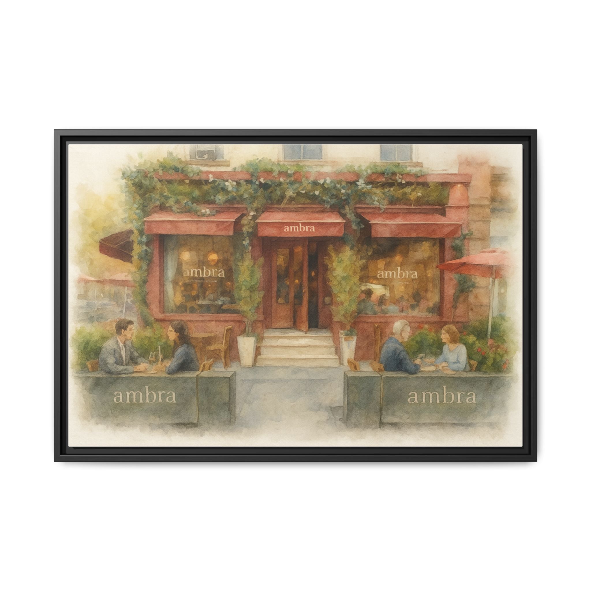 Ambra  — Restaurant Print | Matte Canvas + Wooden Frame